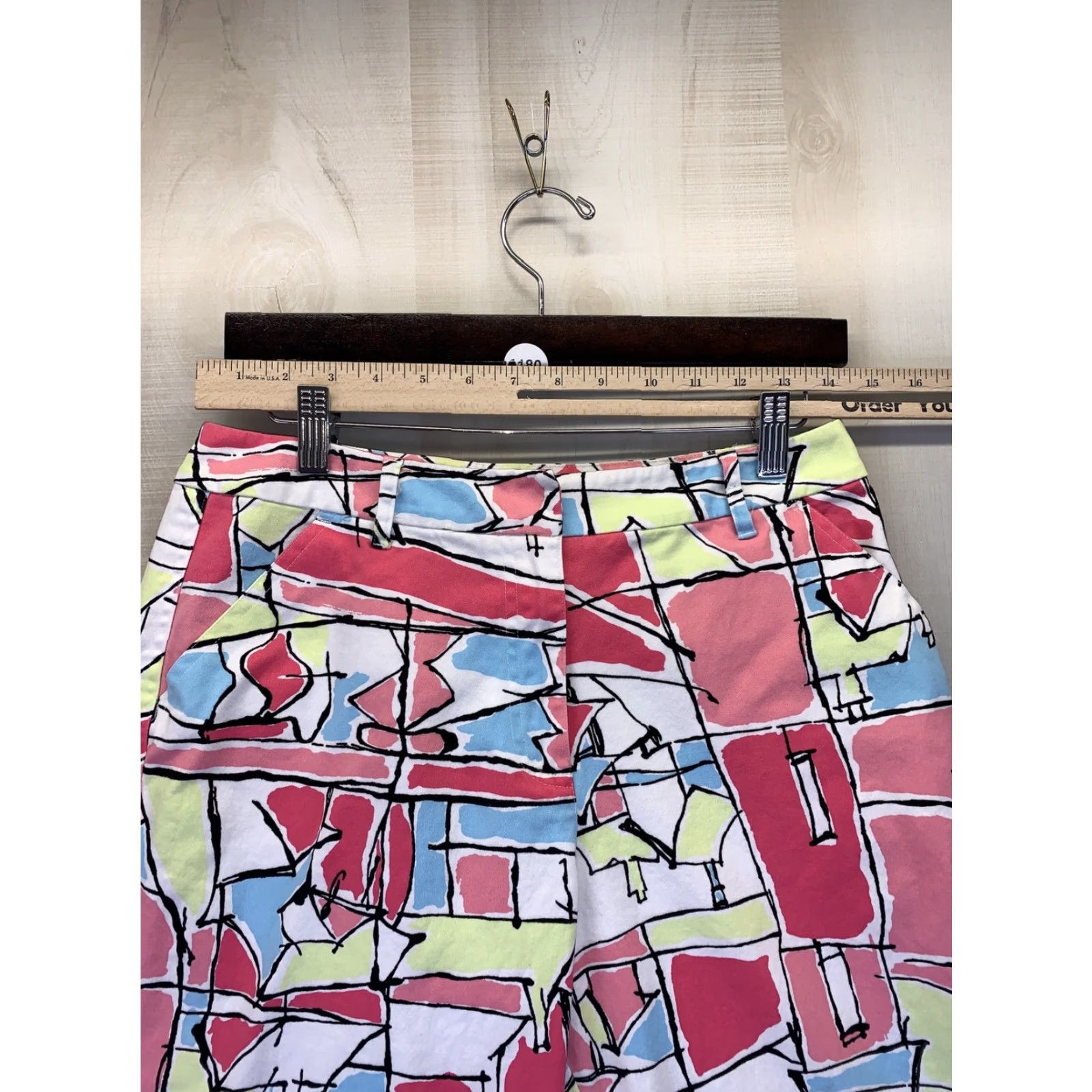 Talbots Talbots Cropped Pants Womens Size 10 Multicolor Geometric Stretch Size 32" / US 10 / IT 46 - 2 Thumbnail