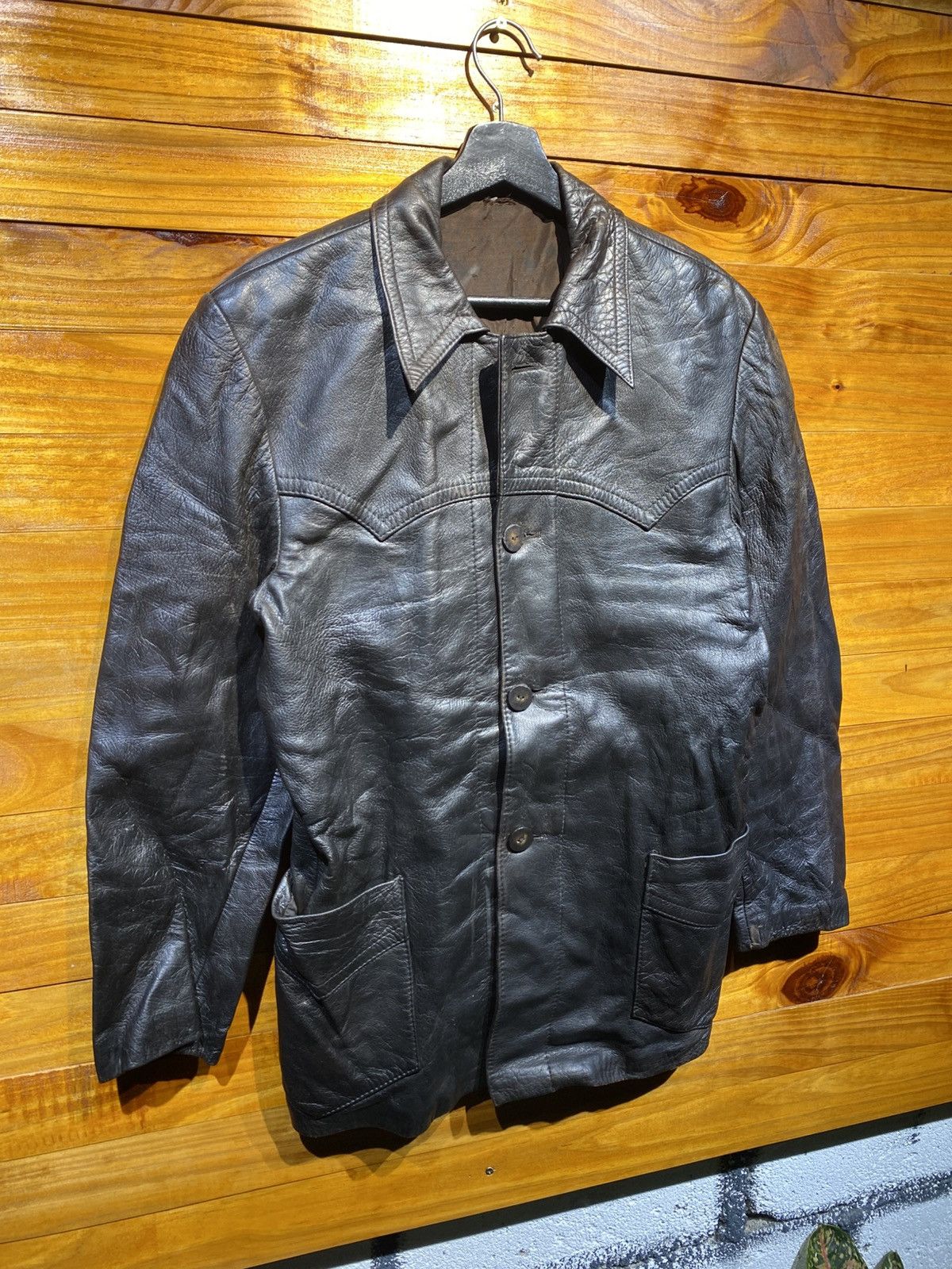Vintage Vintage Black Leather Jacket – Classic Men’s Outerwear Size US S / EU 44-46 / 1 - 5 Thumbnail