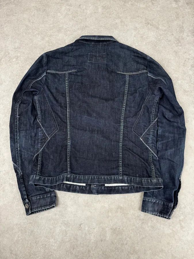 Marithe + Francois Girbaud AW2007 Marithé + François Girbaud Navy Structured Buttoned Patchwork Denim Jacket Size US M / EU 48-50 / 2 - 5 Thumbnail