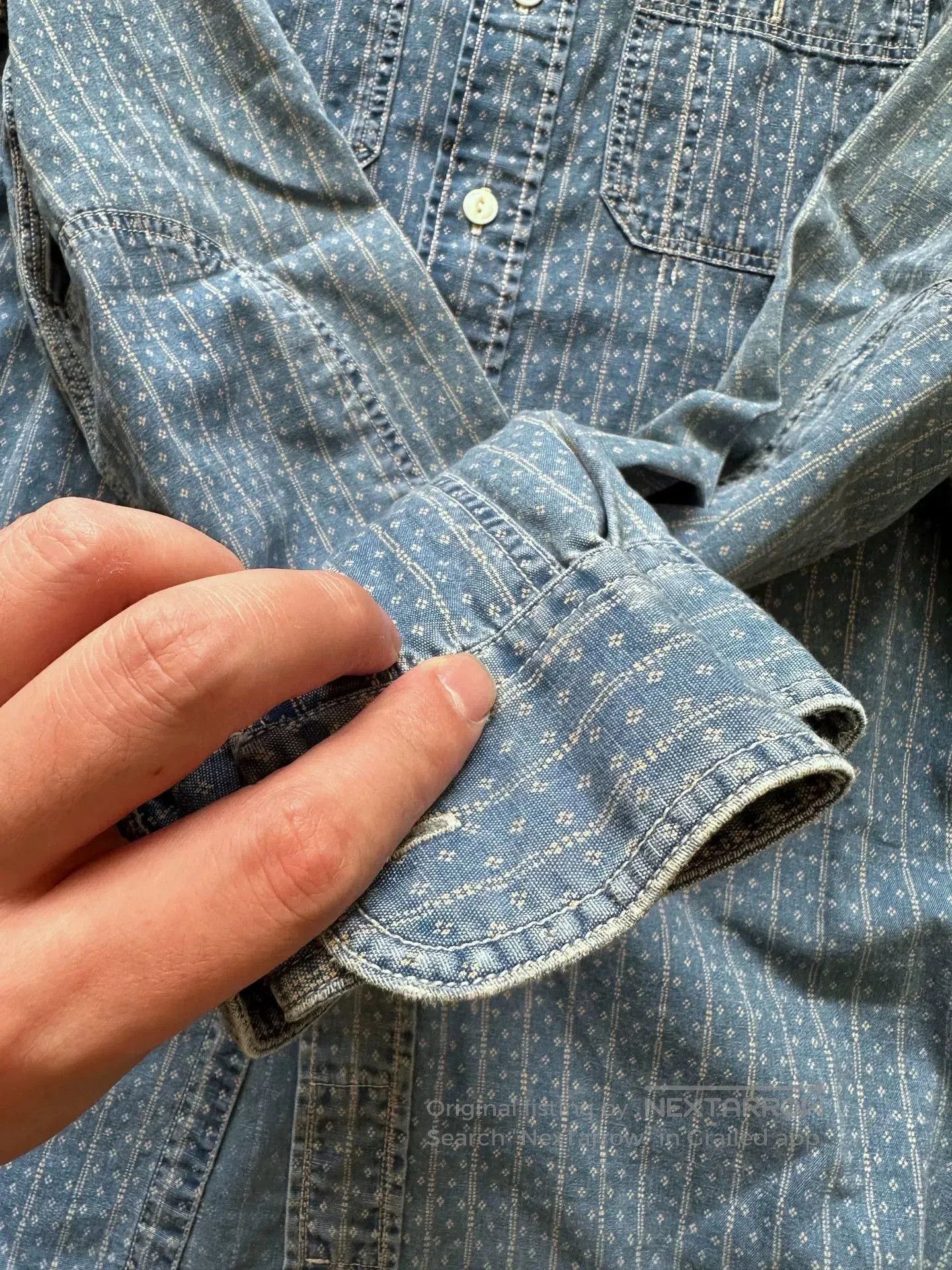 RRL Ralph Lauren vintage blue wash denim button. Size US S / EU 44-46 / 1 - 8 Thumbnail
