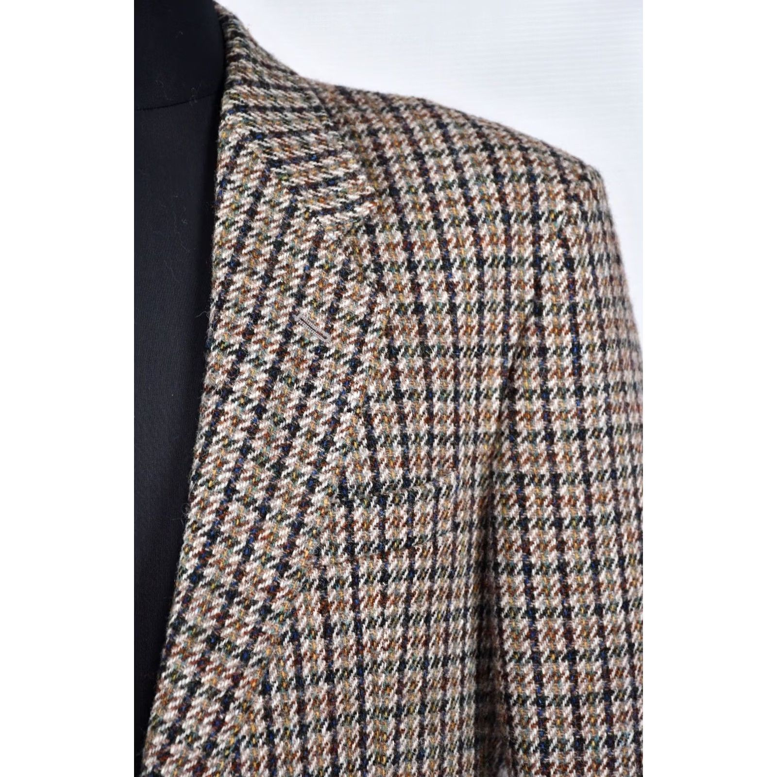 Harris Tweed Harris Tweed Blazer Shirt England Houndstooth Men's Wool 40" 18 Multicolor Chest 22" Very Good Pattern 80s/90s Mens Size 48R - 4 Thumbnail