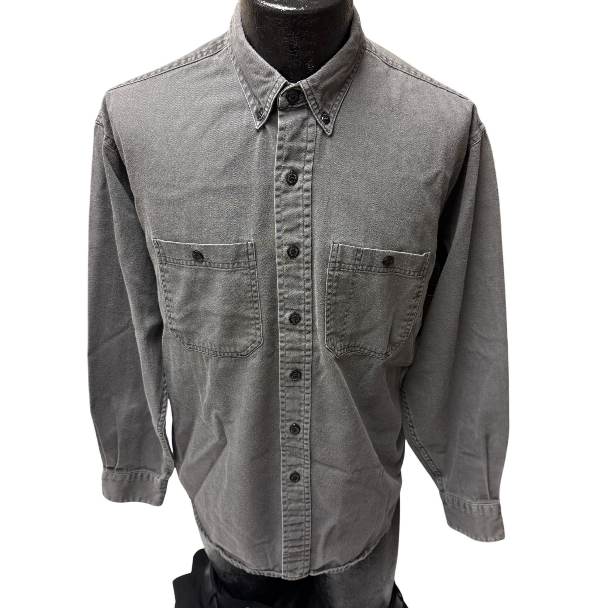 Harley Davidson 80 90s H-D DENIM Motorcycle Biker LS Jean Graphic Work Shirt Size US L / EU 52-54 / 3 - 4 Thumbnail