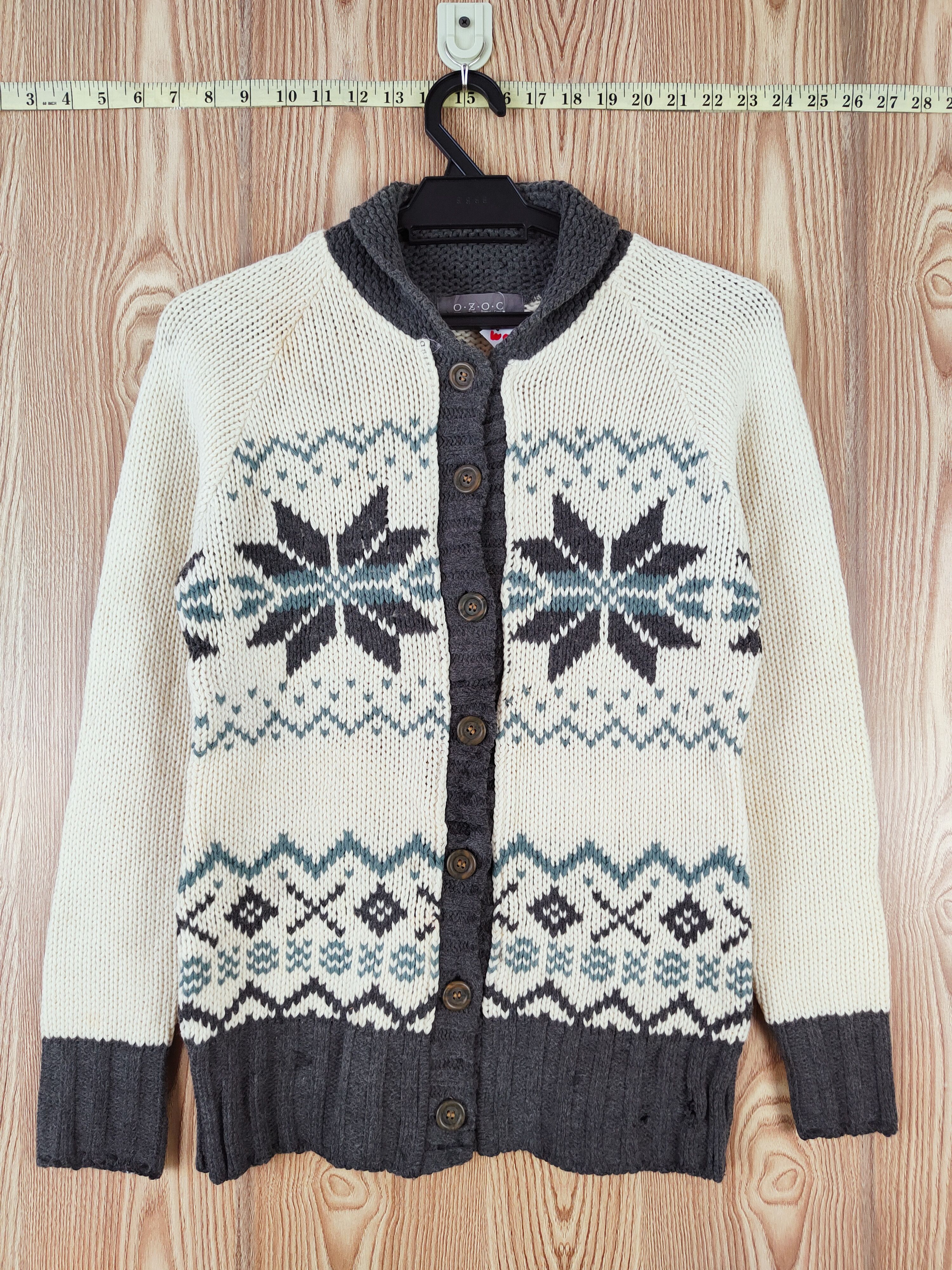 Japanese Brand O.Z.O.C Cream Knitwear Cardigan #W570 Size S / US 4 / IT 40 - 1 Thumbnail