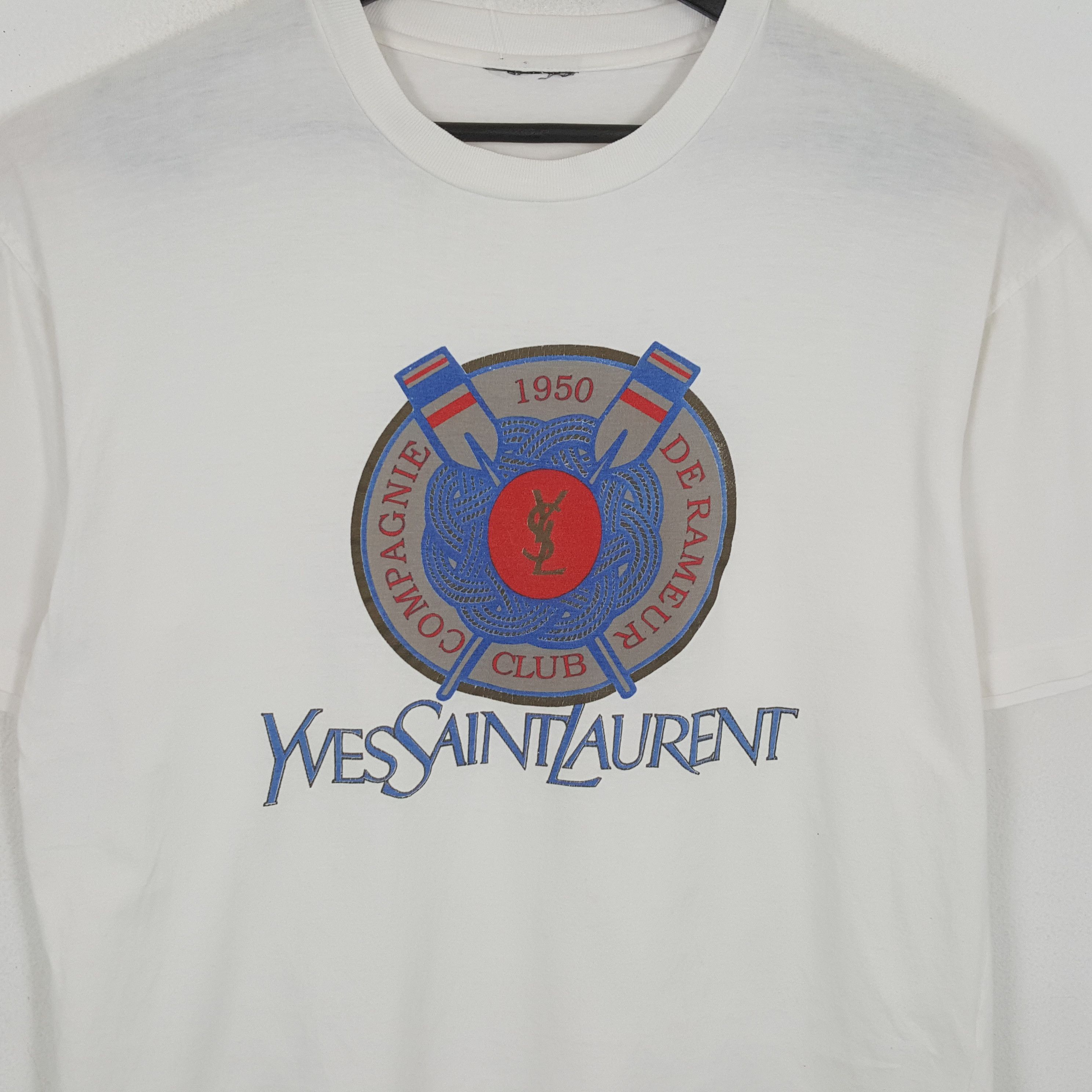 Vintage × Yves Saint Laurent YVES SAINT LAURENT Luxury Brand Spellout Design Tshirt Size US L / EU 52-54 / 3 - 2 Thumbnail