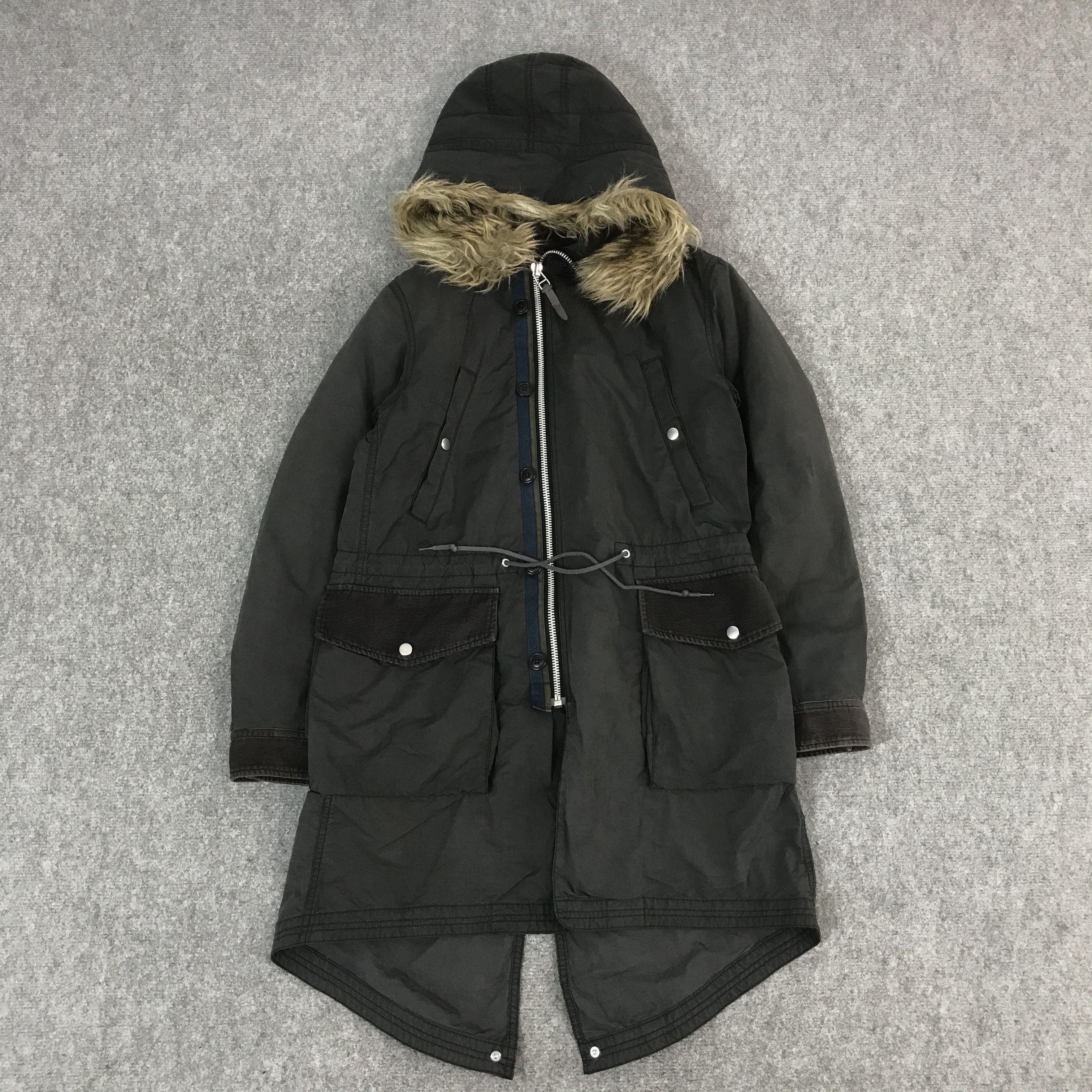UNDERCOVER X UNIQLO FUR HOODIES BLACK FADED STYLE JACKET