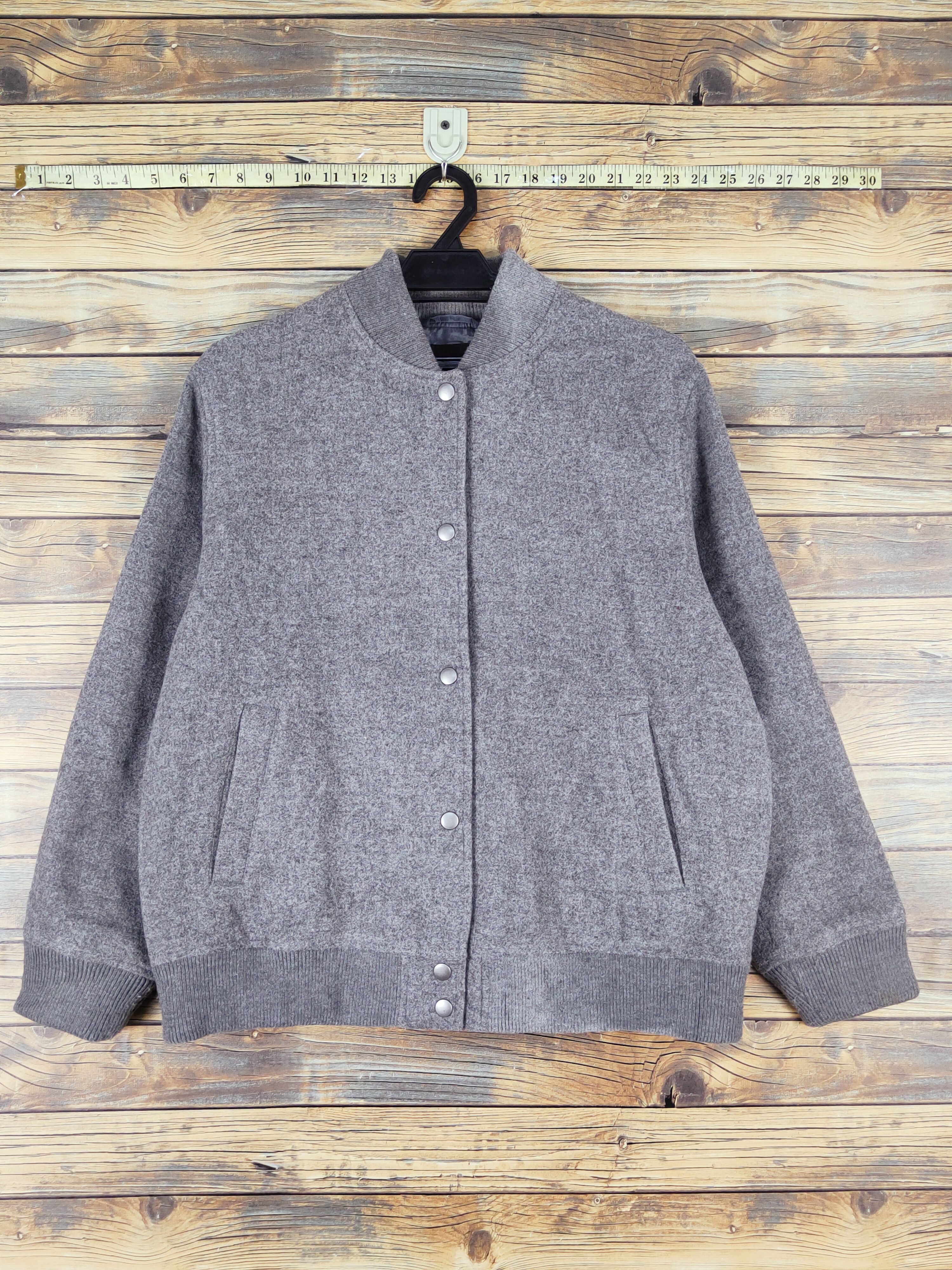 Japanese Brand Uniqlo Dark Gray Varsity Jackets #W1158 Size US M / EU 48-50 / 2 - 1 Thumbnail