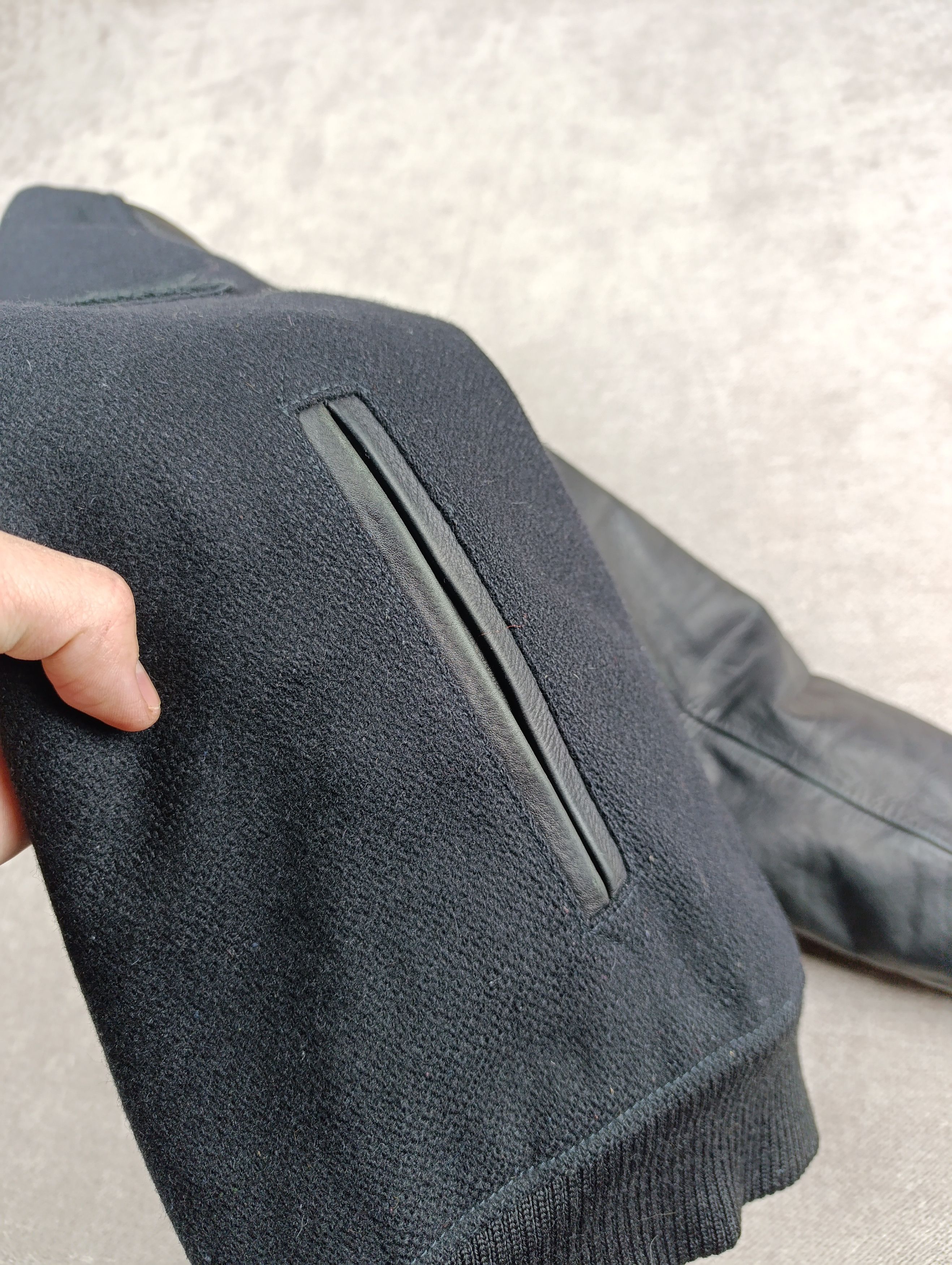 Lacoste Lacoste Live Black Leather Varsity Wool Jacket Mens Size US M / EU 48-50 / 2 - 5 Thumbnail