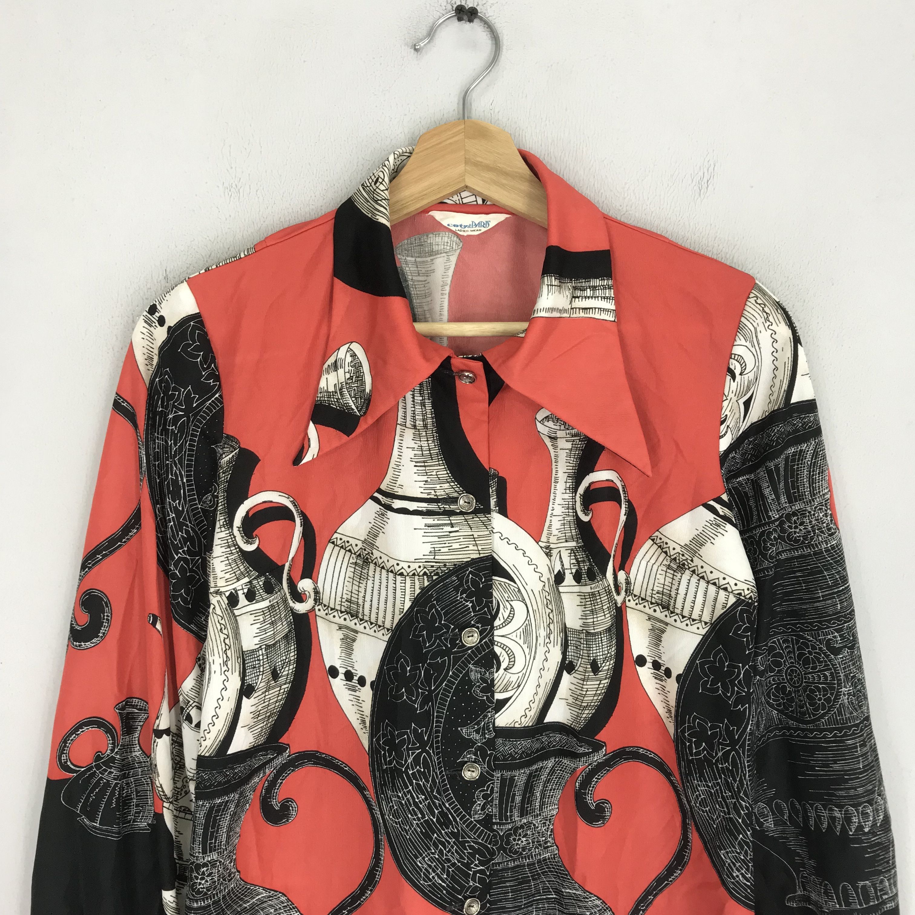 Arts & Science Vintage 90s Retro Pop Art Pattern Ceramic Button Down Shirt Size S / US 4 / IT 40 - 3 Thumbnail