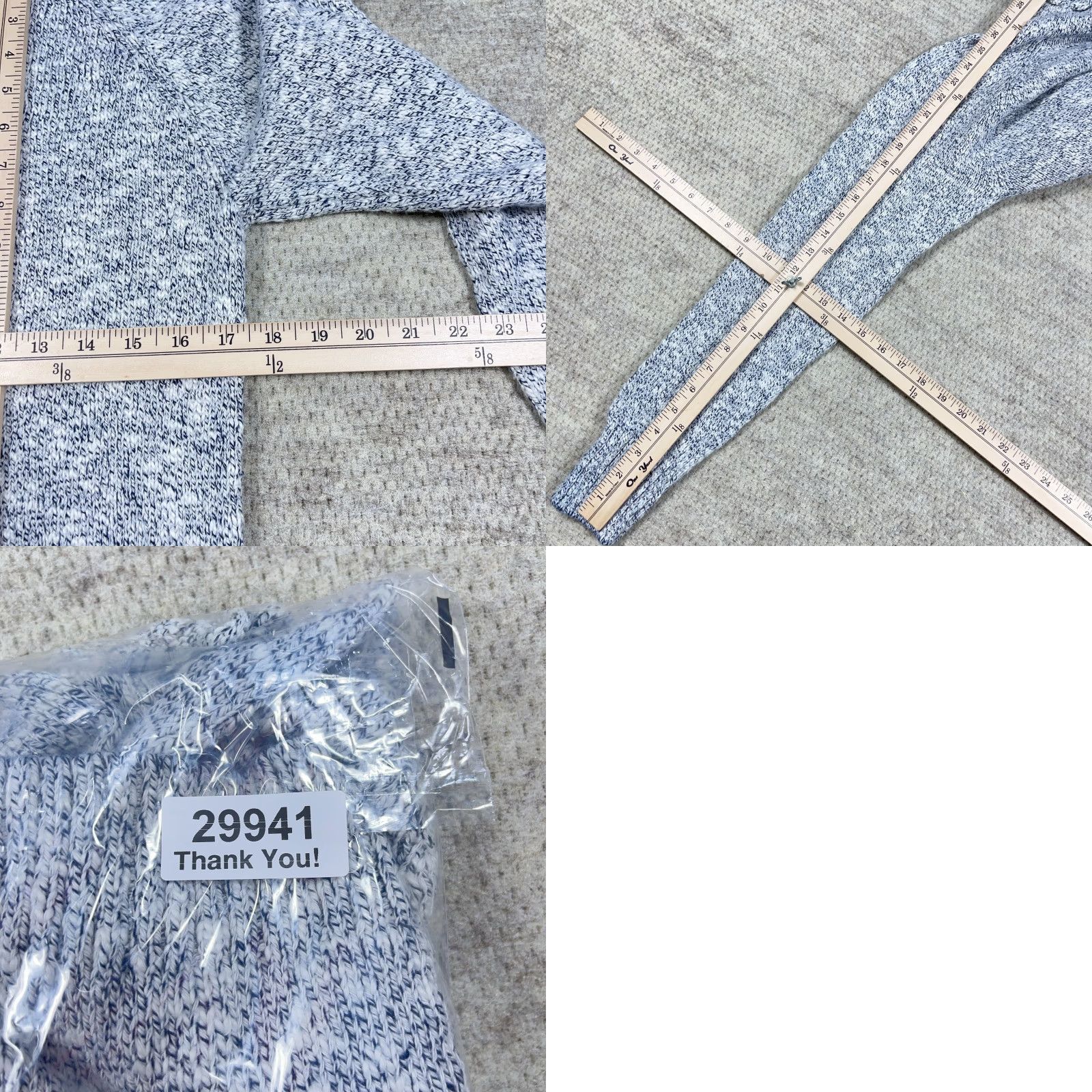 Vintage LL Bean Sweater Women Medium Tall Gray Marled Ragg Roll Mock Funnel Neck Rib Knit Pullover Casual Classic Season Fall Winter Size M / US 6-8 / IT 42-44 - 8 Thumbnail