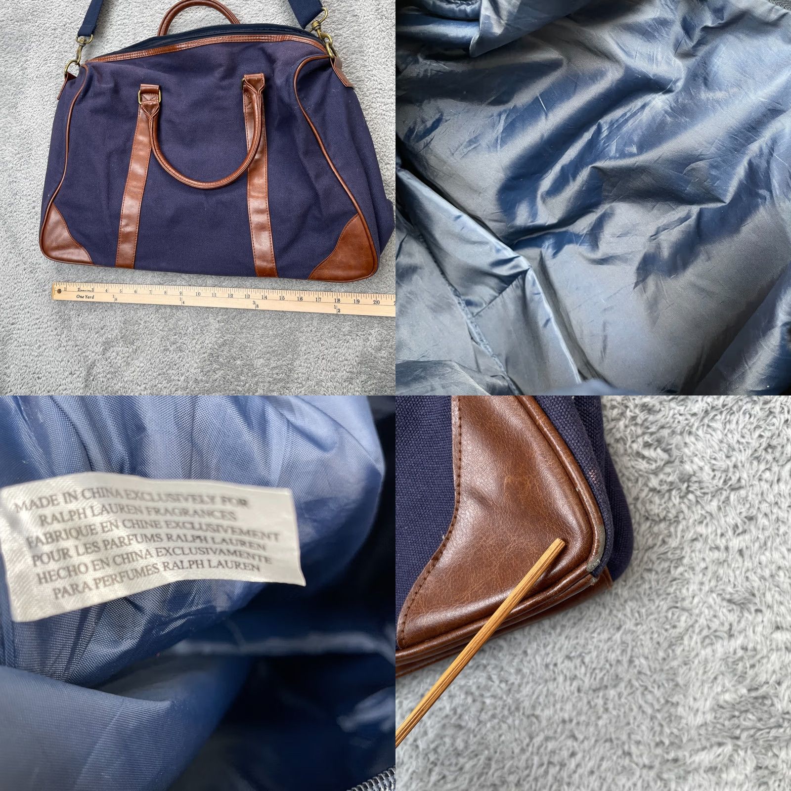 Ralph Lauren VTG Ralph Lauren Polo Bag Large Blue Canvas Duffle Travel Leather Trim Weekender Bag Size US L / EU 52-54 / 3 - 8 Thumbnail