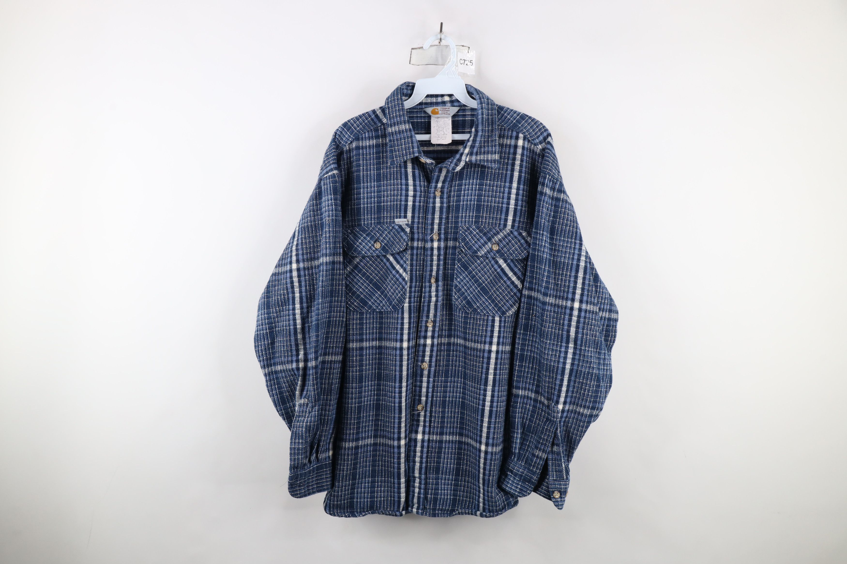 Carhartt × Vintage Vintage 90s Carhartt Heavyweight Flannel Button Shirt USA Size US XXL / EU 58 / 5 - 1 Thumbnail