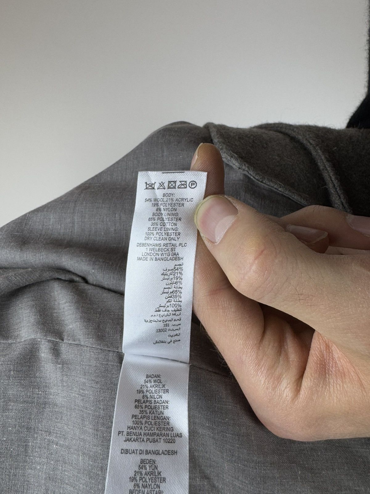 Jasper Conran JASPER CONRAN Wool Coat Double-breasted Tweed Overcoat Size US XL / EU 56 / 4 - 10 Thumbnail