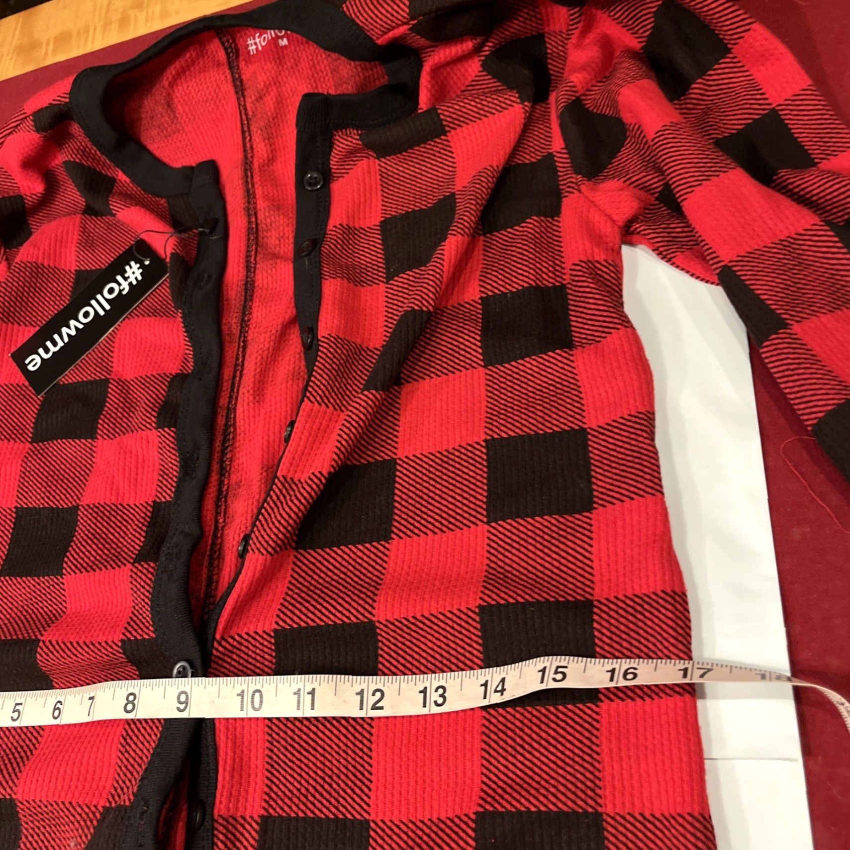 Lumberjack VINTAGE NEW PLAID Thermal Bodysuit Buffalo Red Black PAJAMAS women Lumberjack Outdoor M Size M / US 6-8 / IT 42-44 - 4 Thumbnail