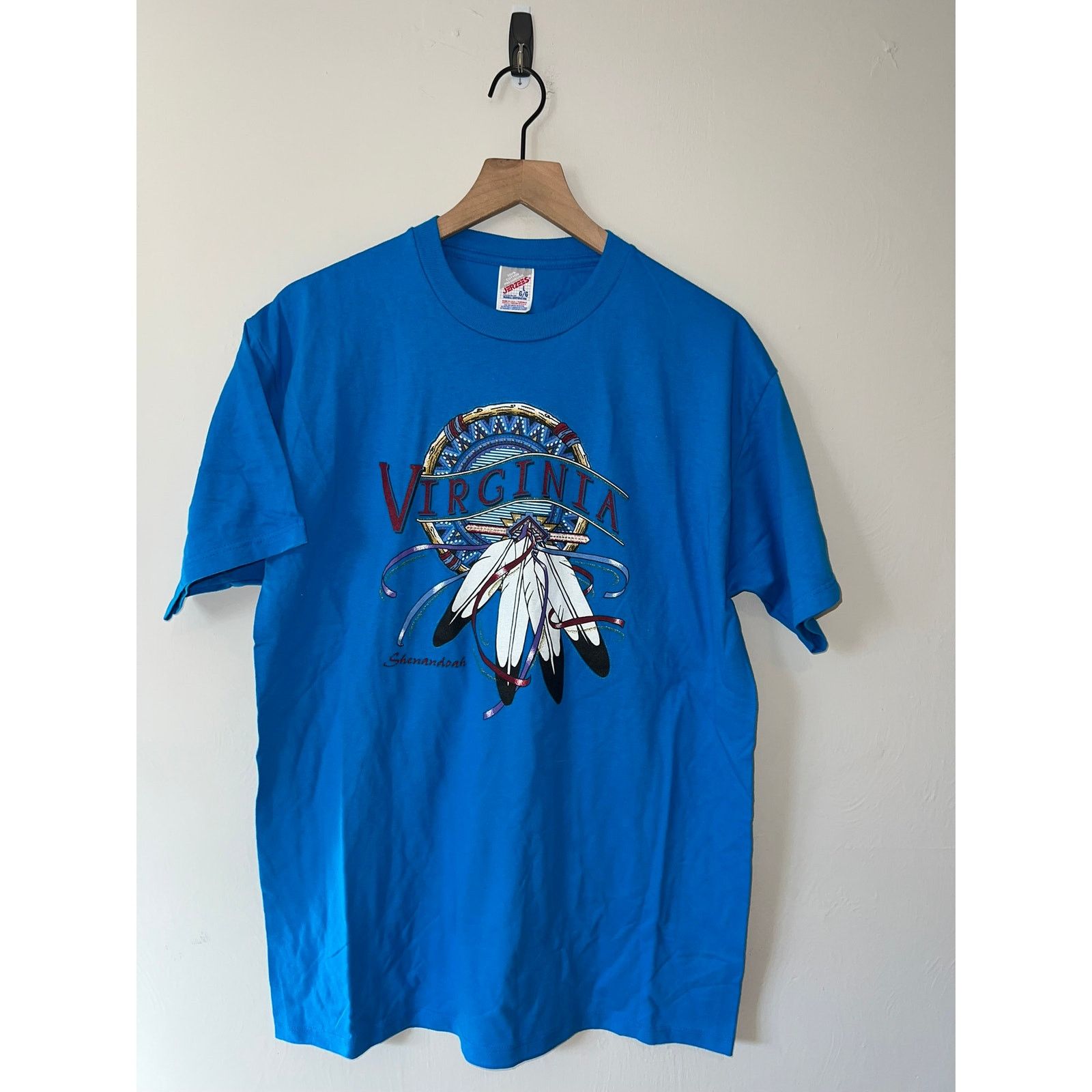 Jerzees Vintage Virginia Shirt Shenandoah Native American Drum 90s L Size US L / EU 52-54 / 3 - 1 Thumbnail