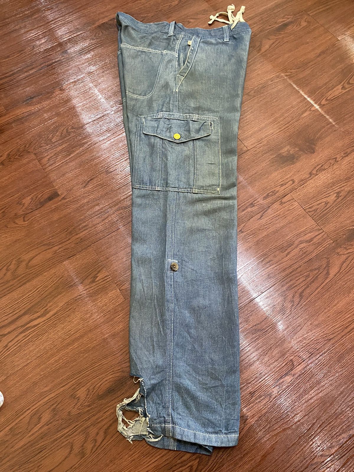 Vintage Vintage Japanese Brands Blue Wash Cargo Loose Soft Pants Size US 32 / EU 48 - 7 Thumbnail