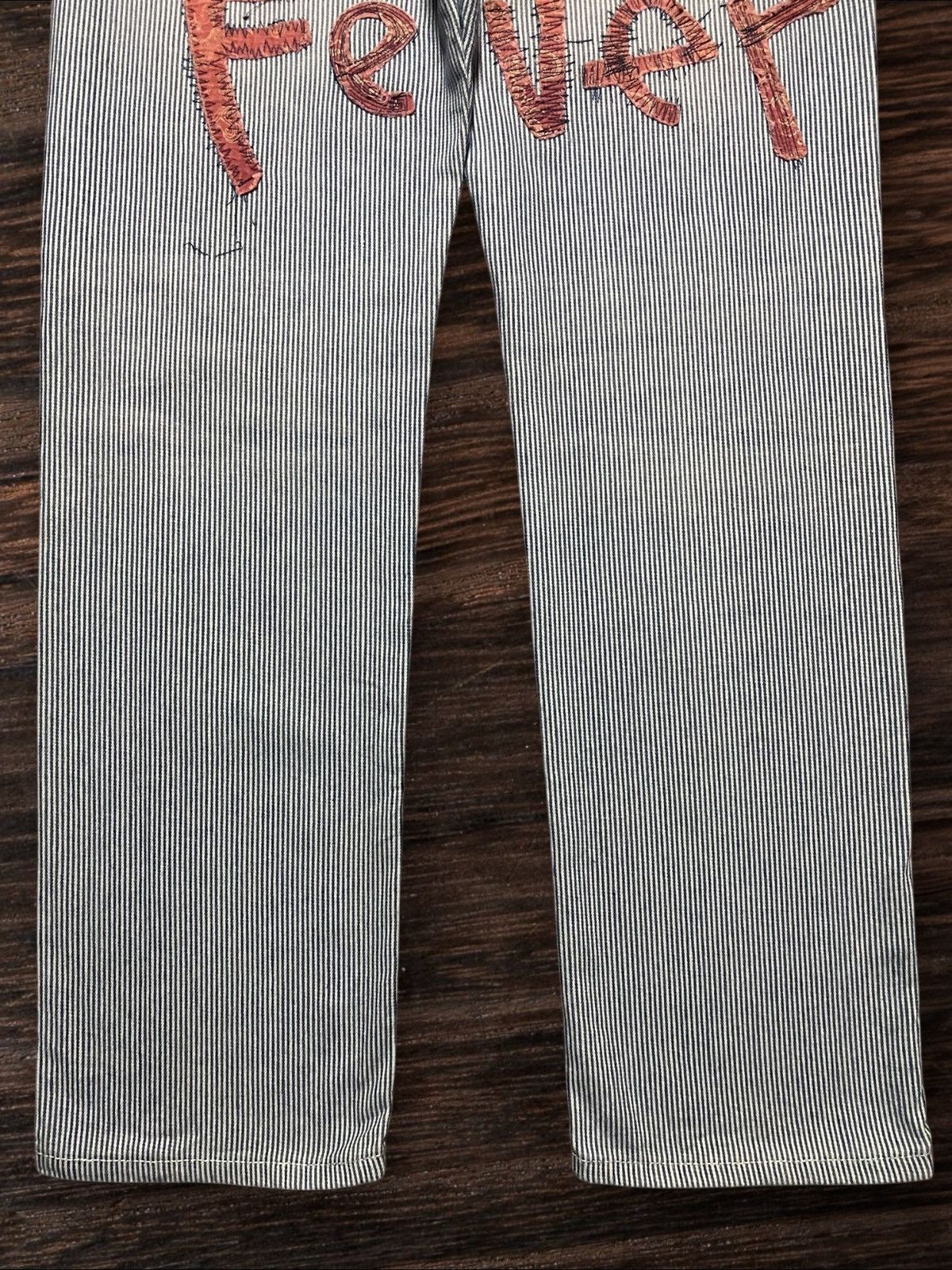 1620 Workwear Hickory Stripe Work Pants Patches Back ‘A Slight Fever Size US 32 / EU 48 - 6 Thumbnail