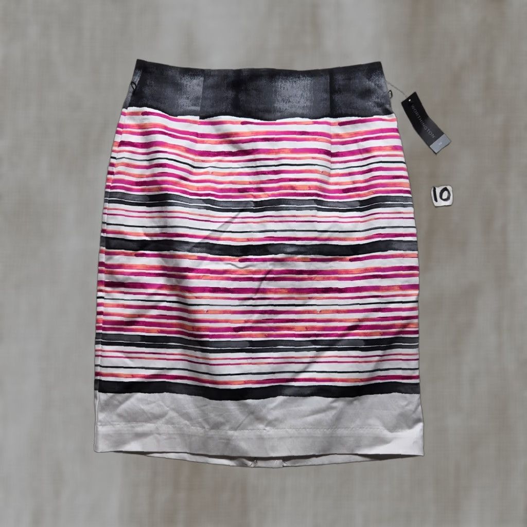 Worthington Worthington Skirt Adult Women's Size 10 Multicolor Knee Length New Women's Size 10 Skirt Size 32" / US 10 / IT 46 - 1 Thumbnail