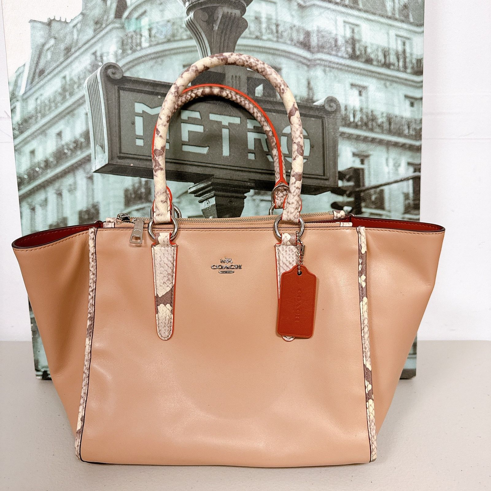 Coach Coach F11751 Crosby Carryall Tote in Nude Pink Multi Leaher Size ONE SIZE - 1 Thumbnail