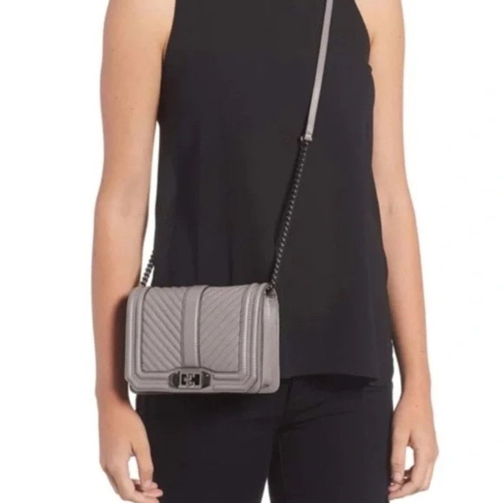 Rebecca Minkoff Rebecca Minkoff Grey Love Quilted Leather Crossbody Bag Size ONE SIZE - 2 Thumbnail