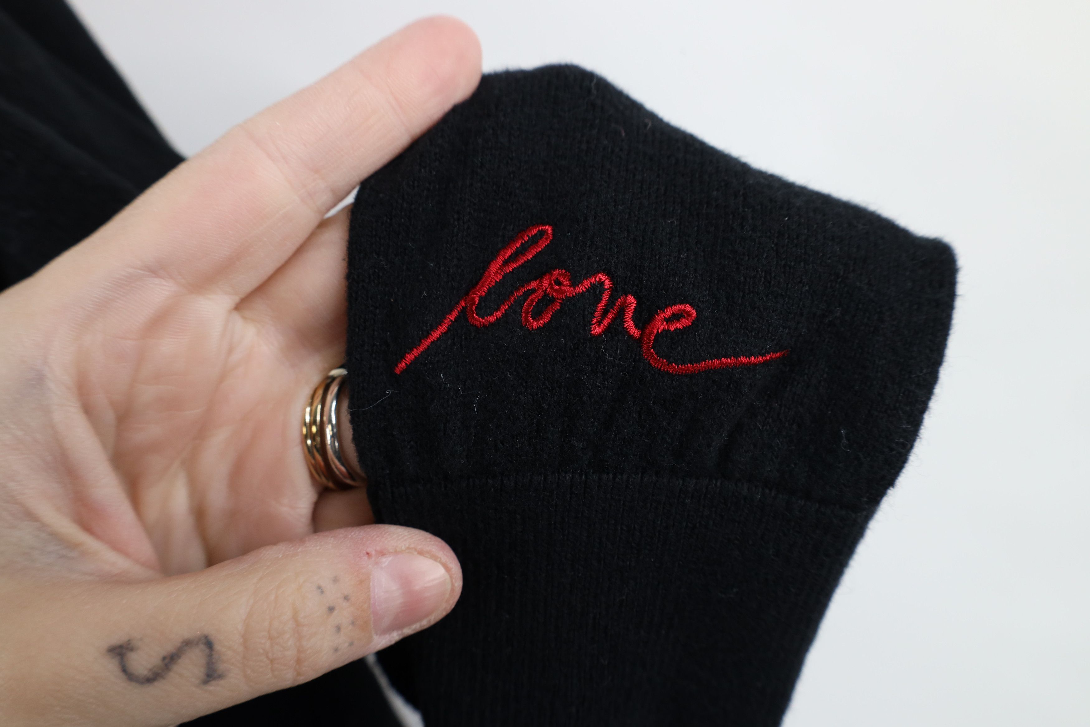 Vintage ED Ellen Degeneres Love Cashmere Blend Knit Sweater Black Size L / US 10 / IT 46 - 5 Thumbnail