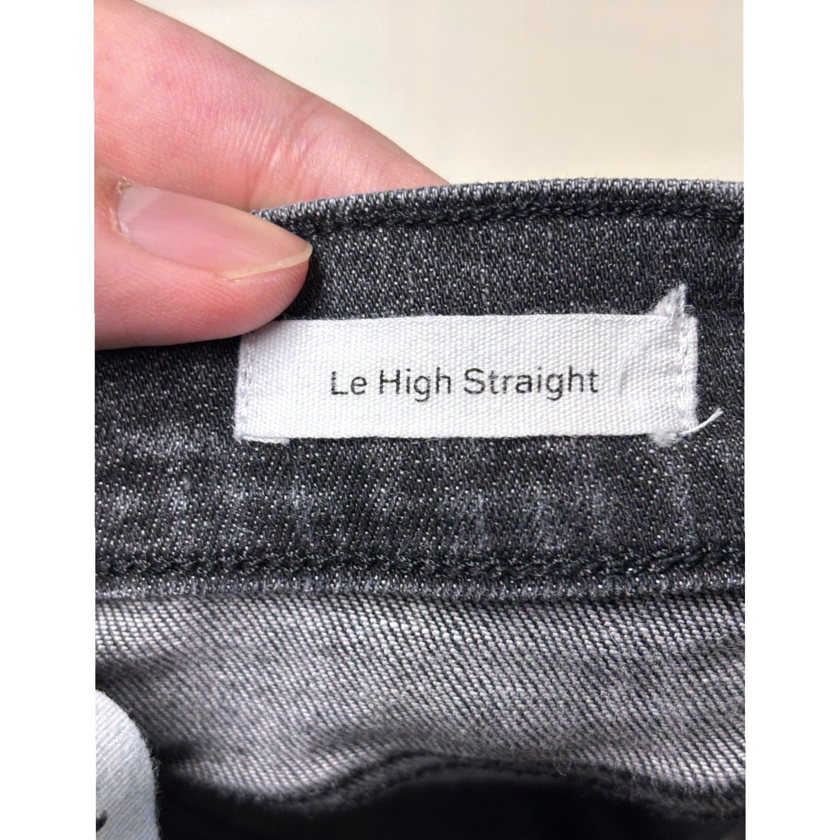 Frame FRAME Le High Straight Jeans Dark Wash Frayed Hem Women's Size 24x27 Size 42" / US 20 - 6 Thumbnail