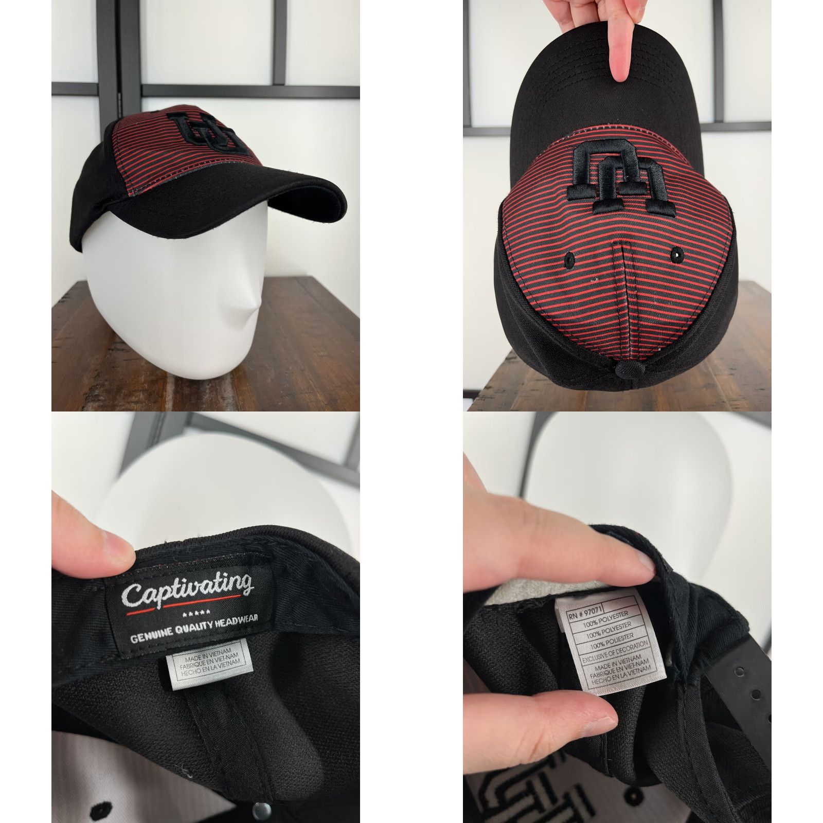 Vintage VINTAGE University of Utah Hat Cap Snap Back Adult Black Red Captivating Polyester H Size ONE SIZE - 8 Thumbnail