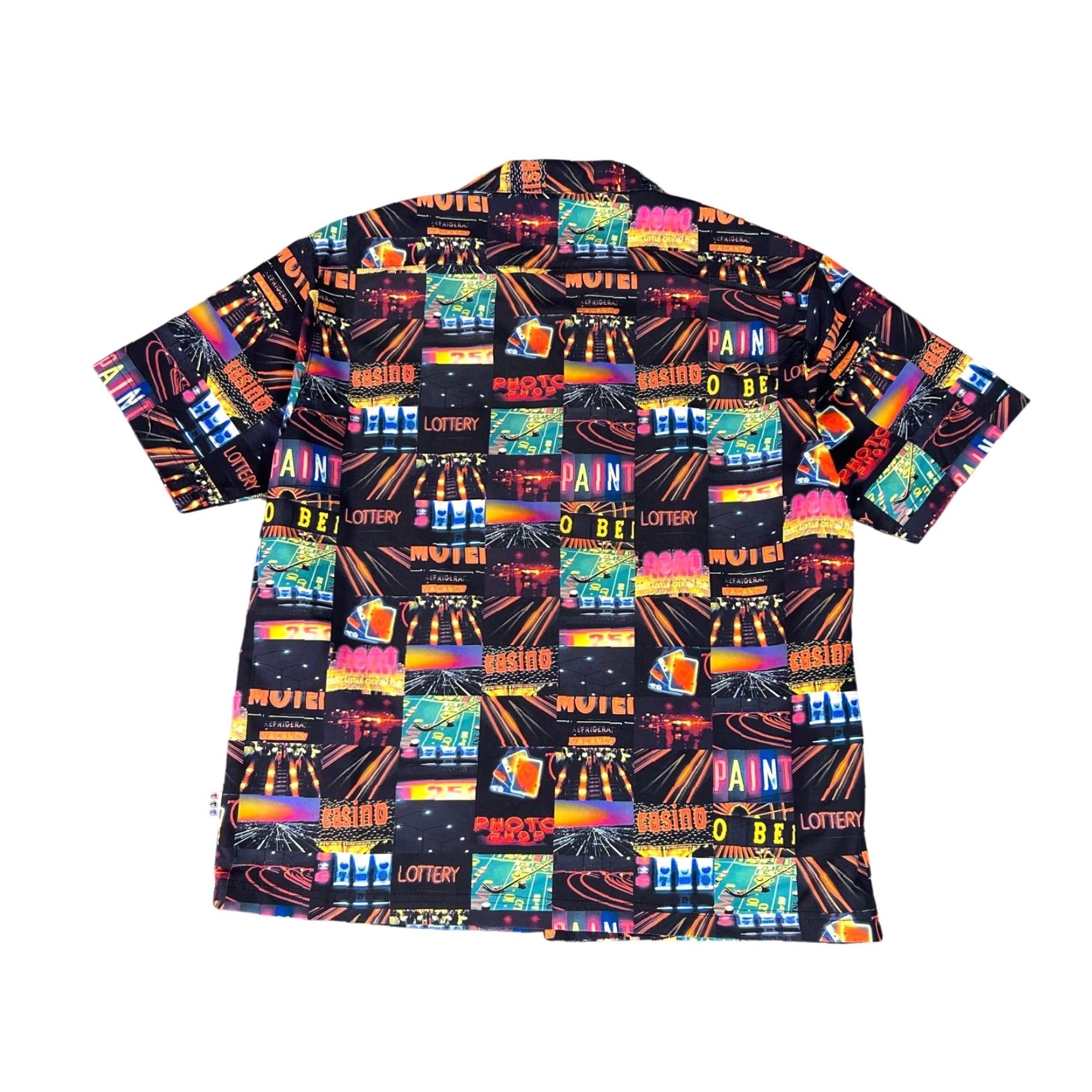 Rails Third Rail Short Sleeve Button-Up Mens Black Casino Neon Graphic Print XL Button-Down Shirt Size US 36 / EU 52 - 2 Thumbnail