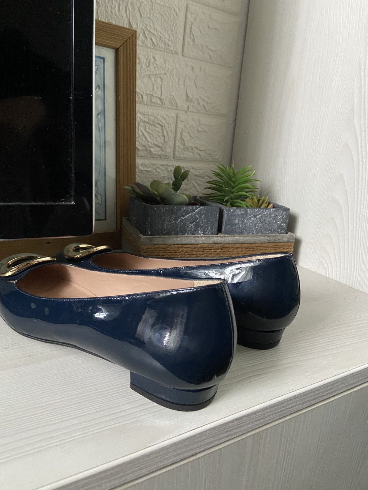 Other Jones Bootmaker Navy Patent Leather Flats / Loafers 40 Size US 9 / IT 39 - 3 Thumbnail
