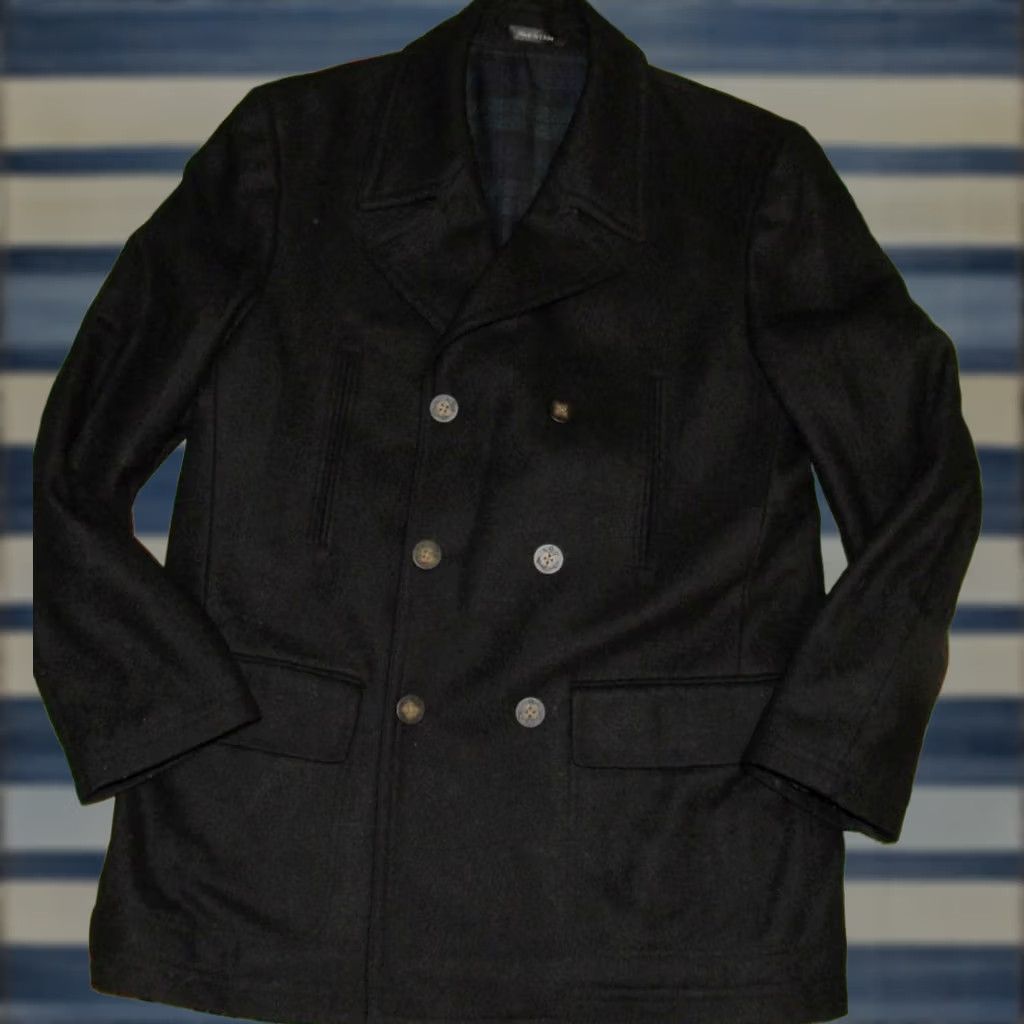 Ralph Lauren Polo RALPH LAUREN Black Wool Blend Pea Coat Jacket 42R Men Coat Wool Blend 42R Black Polo Ralph Lauren Pea Coat Mens Size US XL / EU 56 / 4 - 1 Thumbnail