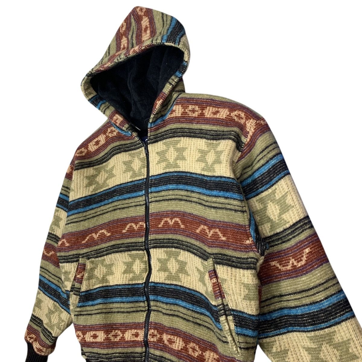 Woolrich Woolen Mills Vintage Woolrich Aztec Native Navajo Zipper Hoodie Size US L / EU 52-54 / 3 - 3 Thumbnail
