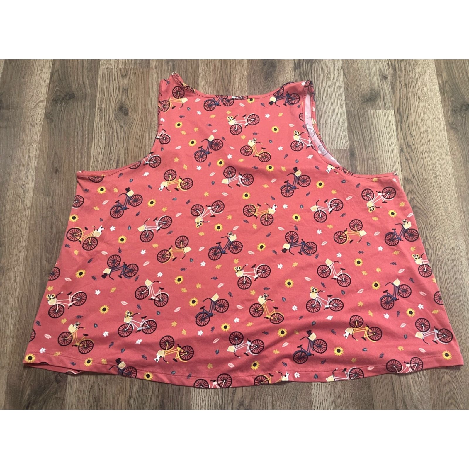 Vintage VINTAGE Joyspun PJ Set Womens 2X Pink Sunflowers Bikes Leaves Tank Top & Shorts Size XXL / US 16-18 / IT 52-54 - 7 Thumbnail