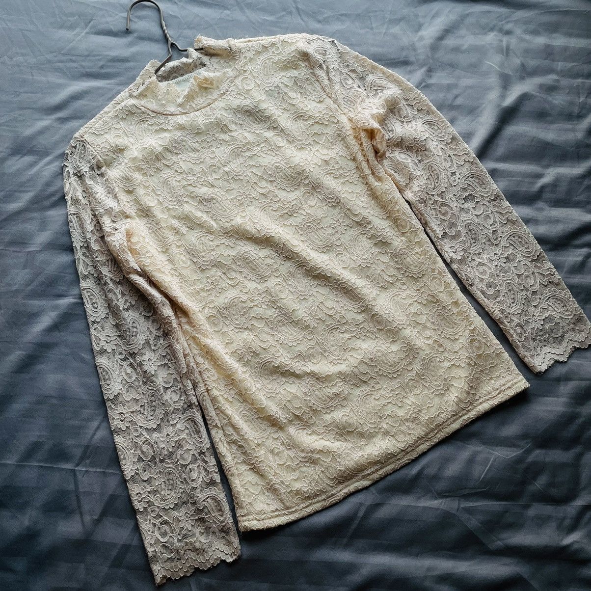 Vintage Japanese Floral Lace Mesh Top Size M / US 6-8 / IT 42-44 - 3 Thumbnail
