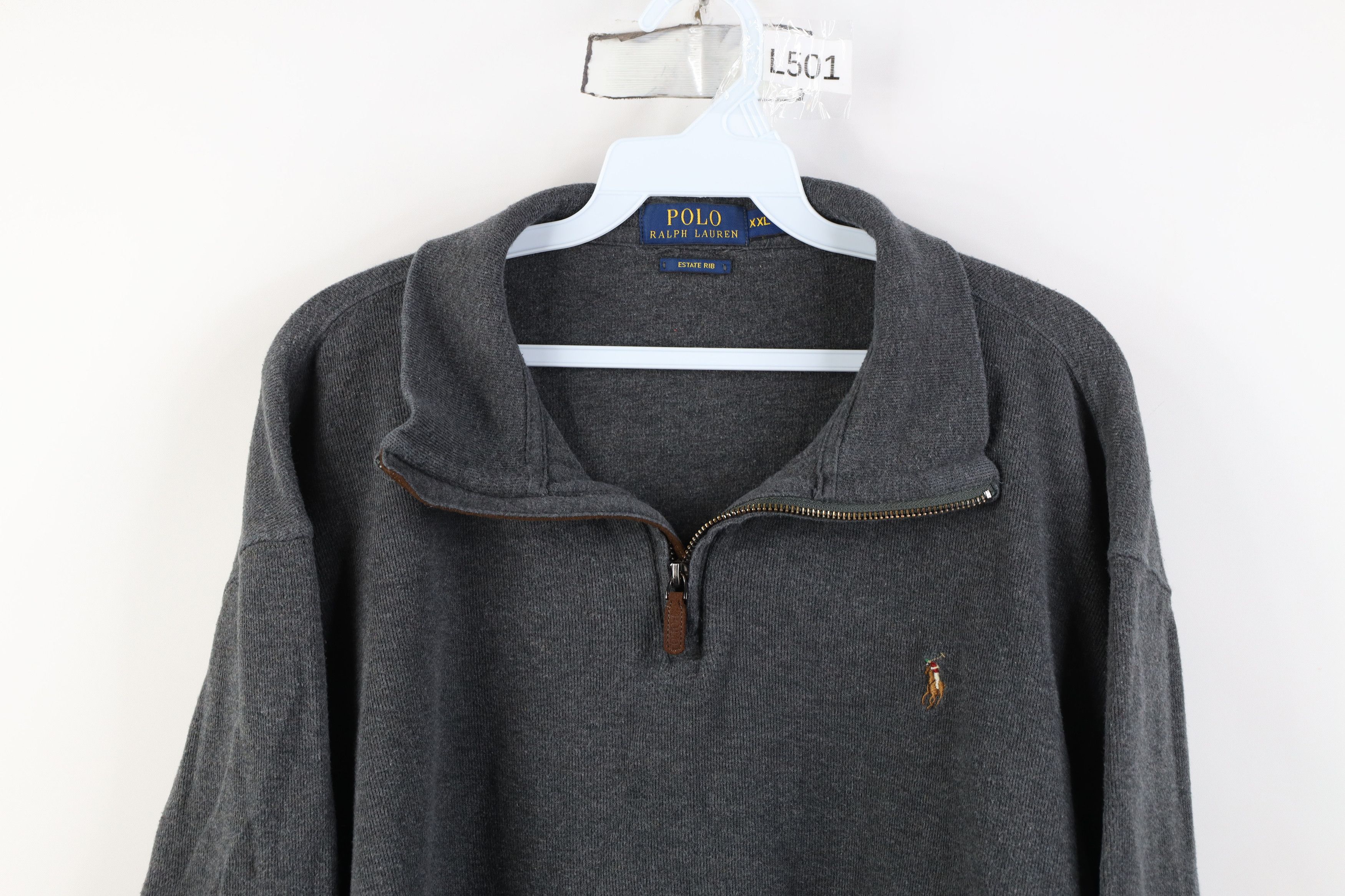 Ralph Lauren Vintage Ralph Lauren Cotton Ribbed Knit 1/4 Half Zip Sweater Size US XXL / EU 58 / 5 - 2 Thumbnail