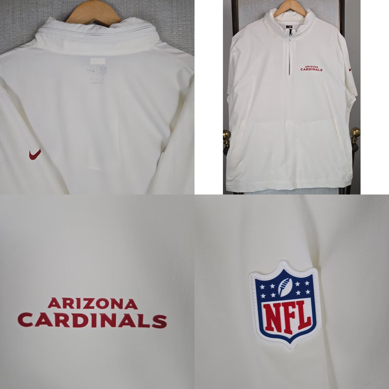Nike Nike Arizona Cardinals Men's 3XL Windbreaker Jacket Hooded 1/4 Zip Softshell Dri-Fit Centered Klayton Adams Cowboys OC NM Size US XXL / EU 58 / 5 - 8 Thumbnail
