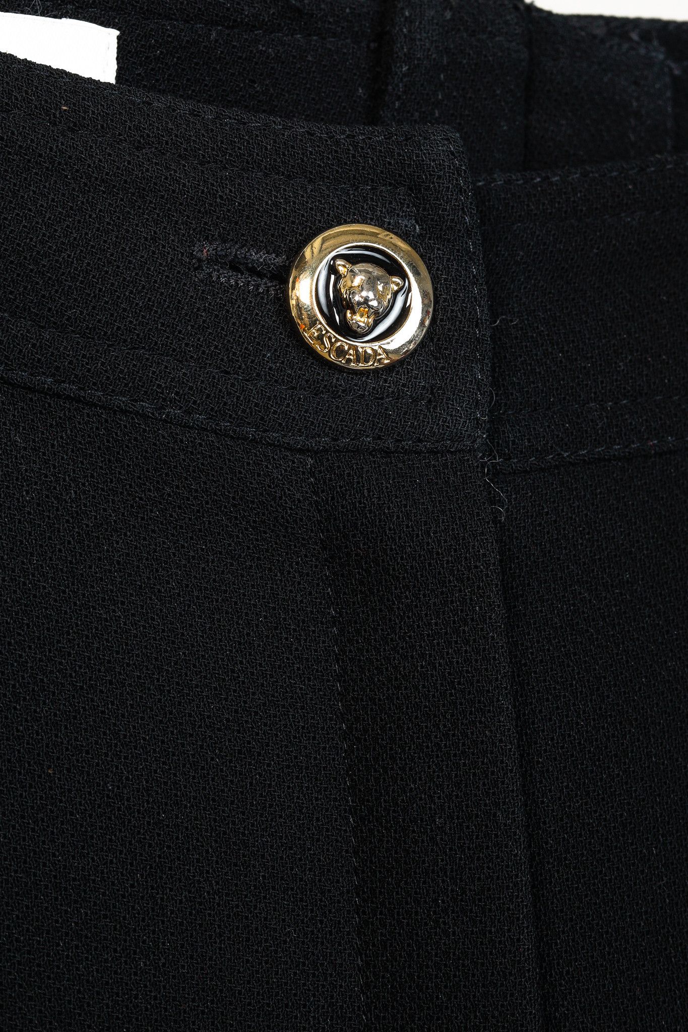Escada Escada Black Stretch Wool Crepe Trousers Size 32" / US 10 / IT 46 - 6 Thumbnail
