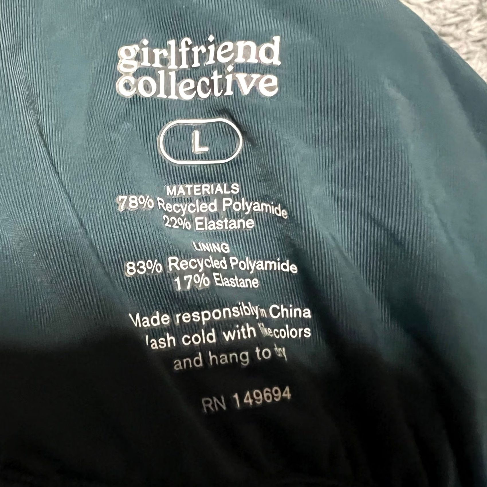 Girlfriend Collective Girlfriend Collective Suit Womens L Green One Piece Swimsuit Size ONE SIZE - 3 Thumbnail