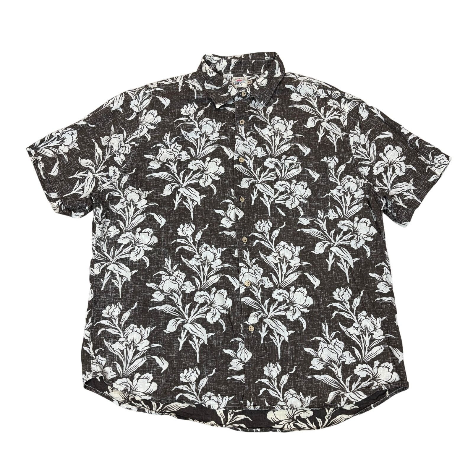 Faherty Faherty Reversible Print Coast Shirt Linen Rayon Button XL Size US XL / EU 56 / 4 - 1 Thumbnail