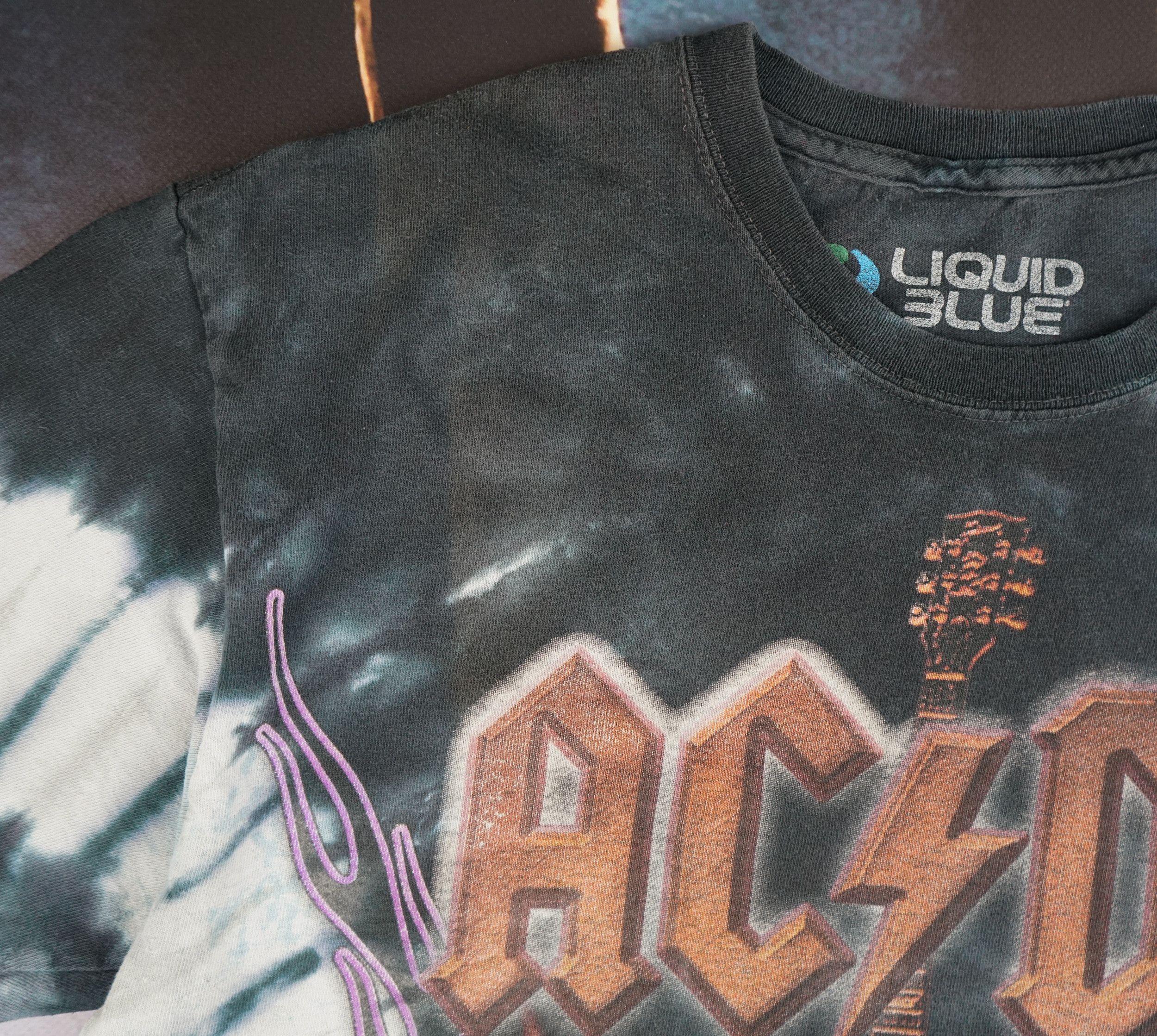 Band Tees × Liquid Blue × Vintage 2010s ACDC Hells Bells Liquid Blue Tie Dye T-Shirt Size US M / EU 48-50 / 2 - 4 Thumbnail