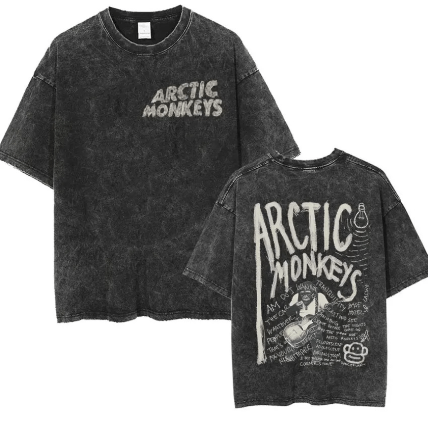 Japanese Brand × Vintage Artic Monkeys Retro Washed T-Shirt Size US XXL / EU 58 / 5 - 3 Thumbnail