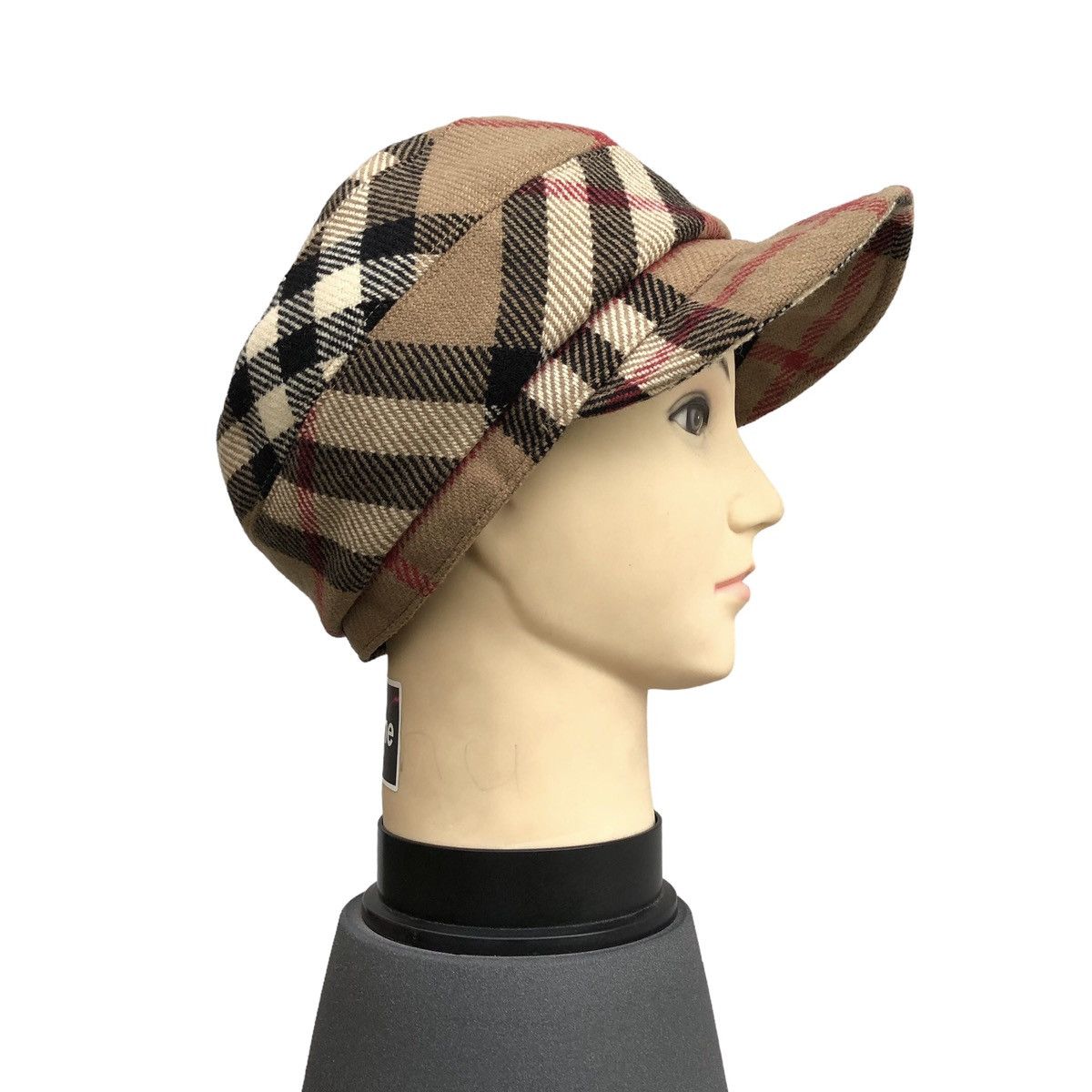 Burberry Nova check Wool Hat Vintage Burberry London 100% Wool Beige Nova Check Bucket  main image 3
