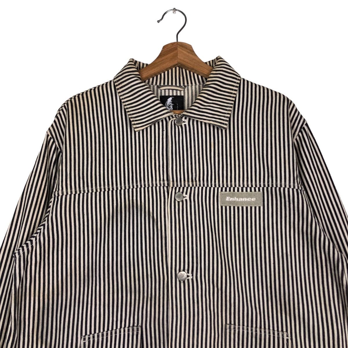 Japanese Brand 🔥Vintage Striped Hickory Chore Jacket Enhanced Japan Made Size US XL / EU 56 / 4 - 3 Thumbnail