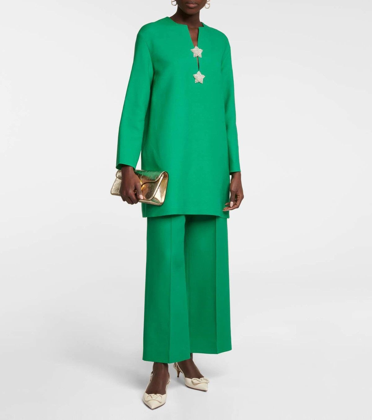 Valentino o1y0326 Mini Dress in Green Size L / US 10 / IT 46 - 3 Thumbnail