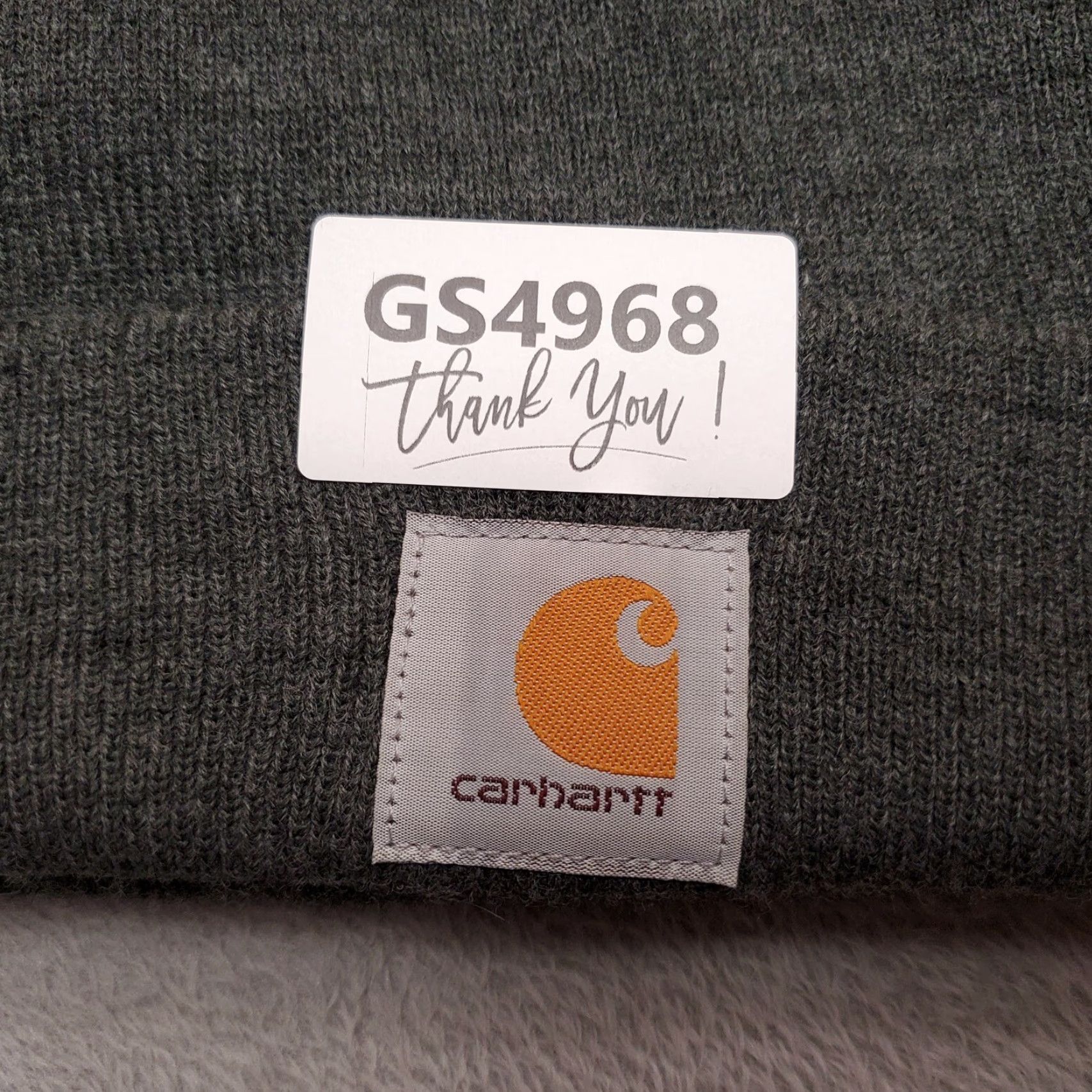 Carhartt VINTAGE Carhartt Beanie Hat Mens Gray Outdoor Winter Stocking Casual Ski Snowboard Work Size ONE SIZE - 7 Thumbnail