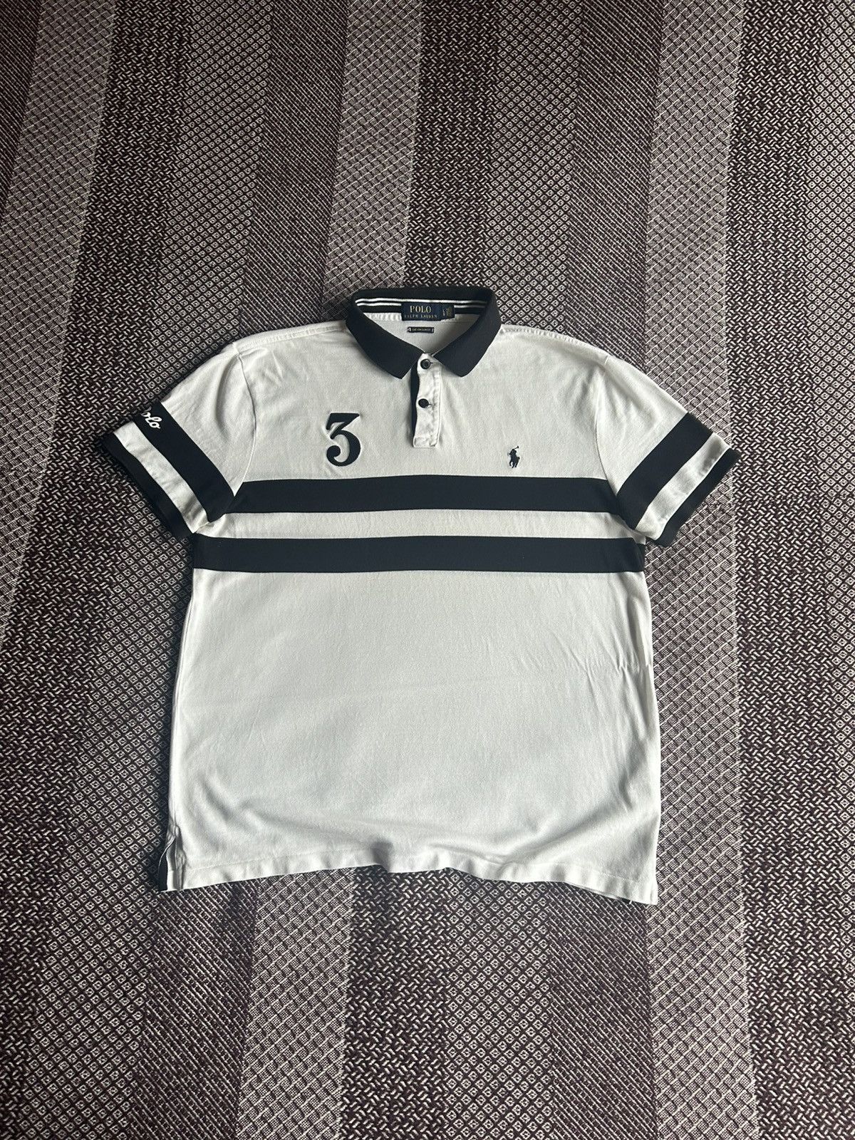 Polo Ralph Lauren Polo Ralph Lauren Polo Shirt Large White 3 Striped Logo Size US L / EU 52-54 / 3 - 1 Thumbnail