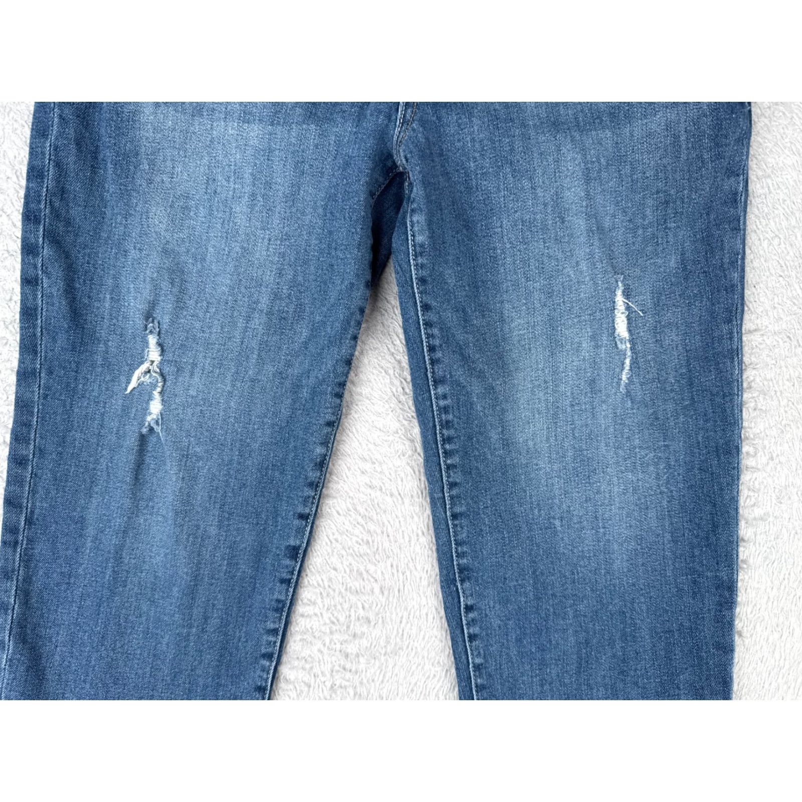 Vintage KUT from the Kloth Jeans Womens 10 Blue Denim Natalie Crop Distressed Mid 31x18 Zip Cropped Regular 5-Pocket Style Modern Classic Size 32" / US 10 / IT 46 - 3 Thumbnail