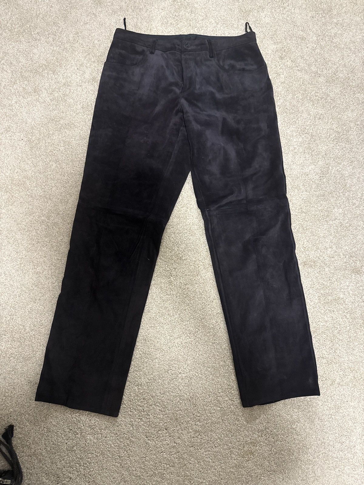Prada Vintage prada leather suede trousers Size US 32 / EU 48 - 1 Thumbnail