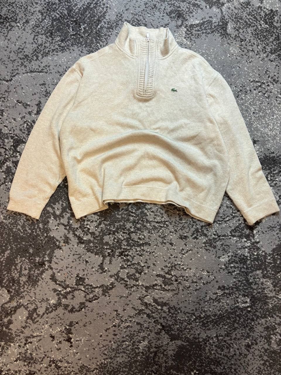 Lacoste × Vintage Vintage Lacoste pullover 1/4 zip beige wool sweater Size L / US 10 / IT 46 - 3 Thumbnail