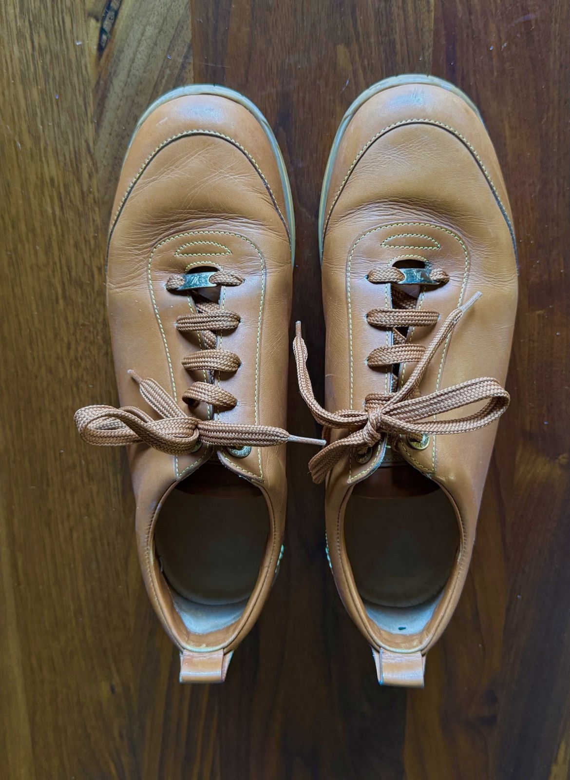 Louis Vuitton Louis Vuitton Cognac Leather Sneakers Size US 8.5 / IT 38.5 - 4 Thumbnail