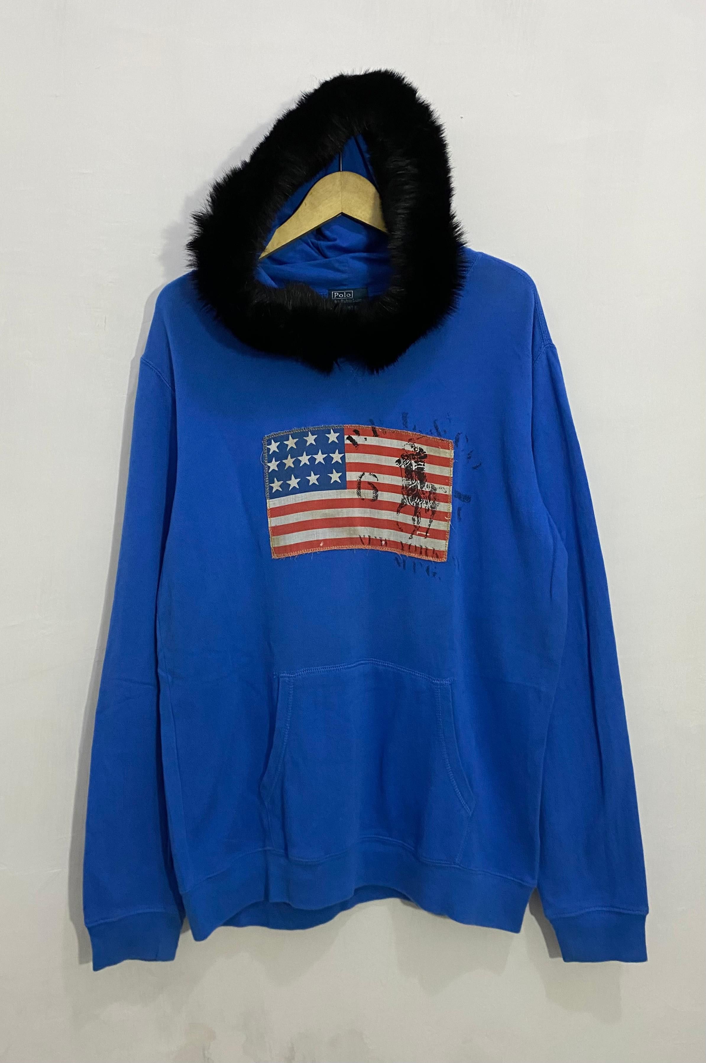 Polo Ralph Lauren Polo Ralph Lauren Fur Zipper Hoodie LGB Style American Flag Size US L / EU 52-54 / 3 - 1 Thumbnail