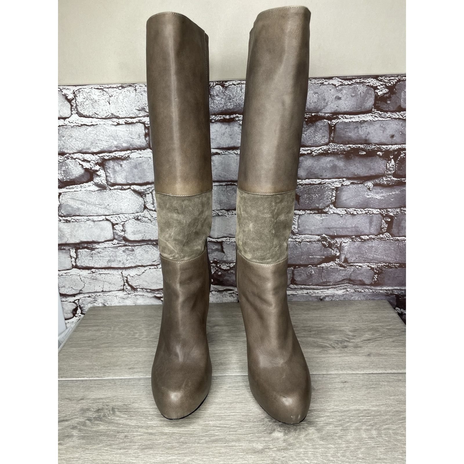 Loeffler Randall Loeffler Randall Grey Leather Suede Tall Riding Heel Boots W Size US 9.5 / IT 39.5 - 23 Thumbnail